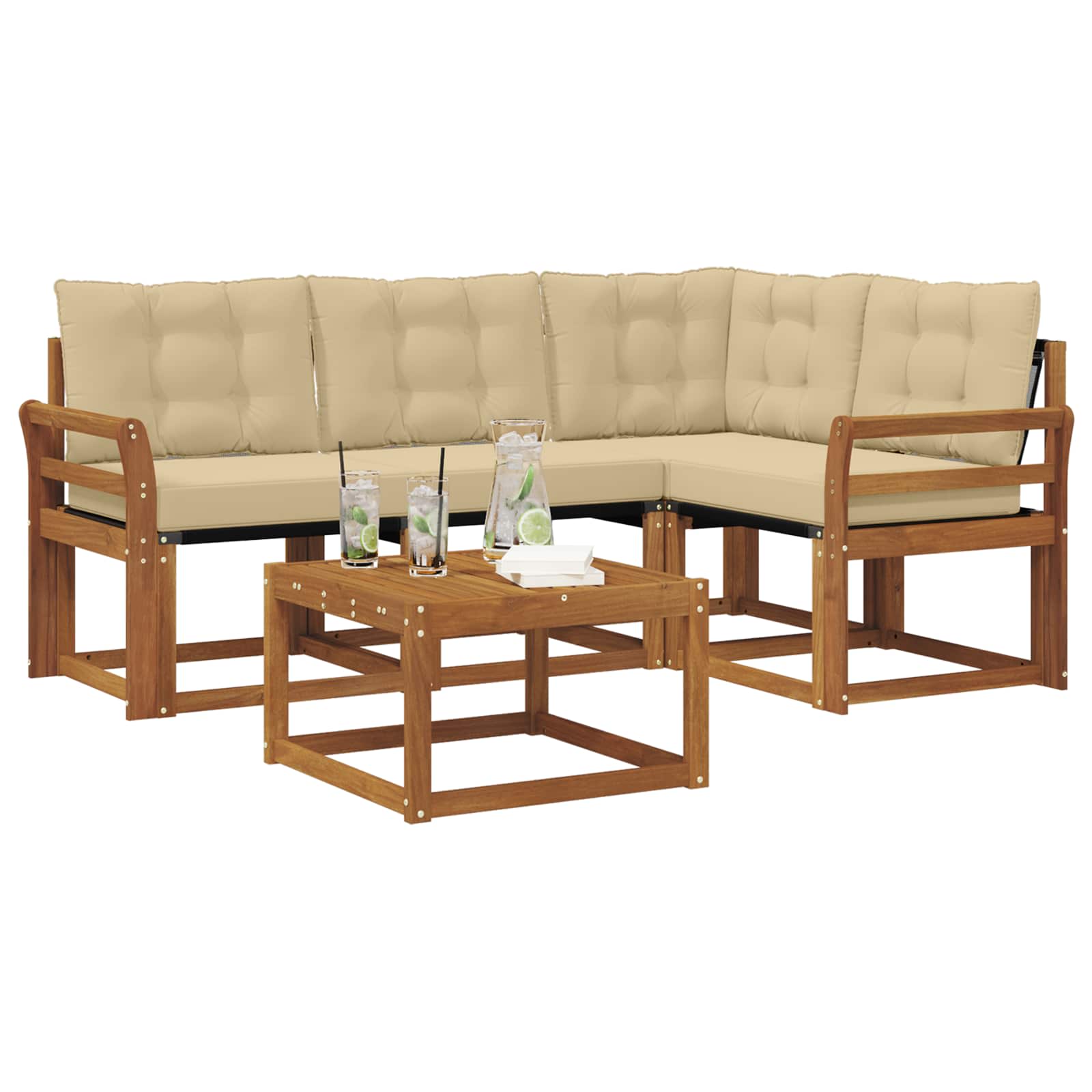 Ensemble de canapés d'extérieur 5 pcs Naturel et Beige - XIOS