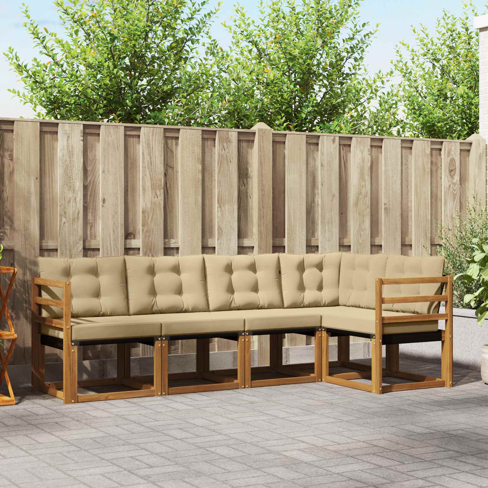 Ensemble de canapés d'extérieur 5 pcs Naturel et Beige - XIOS