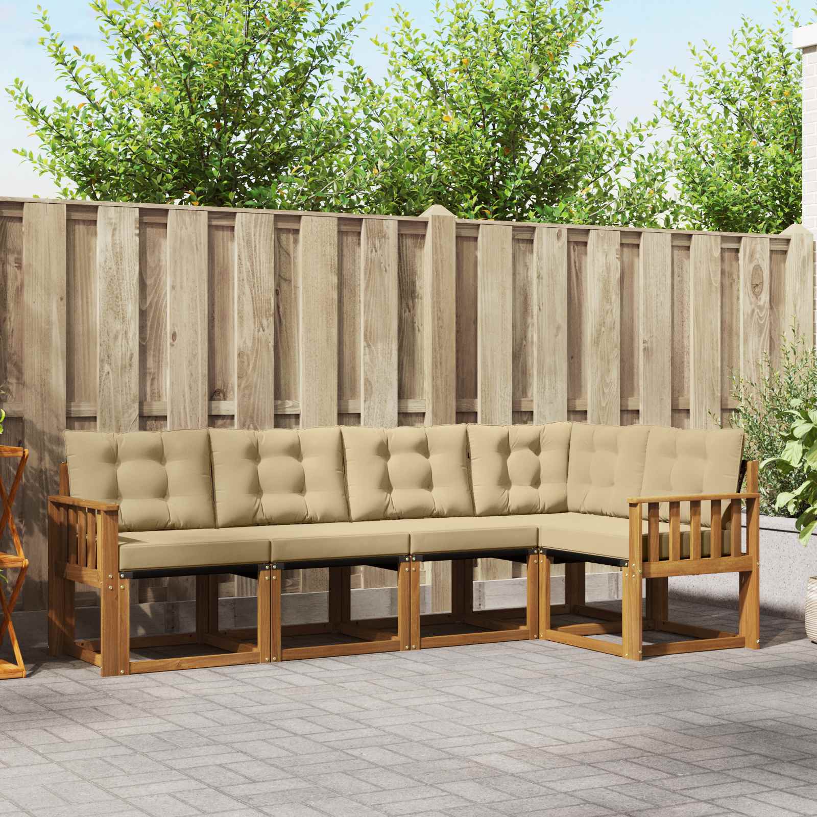 Ensemble de canapés d'extérieur 5 pcs Naturel et Beige - XIOS