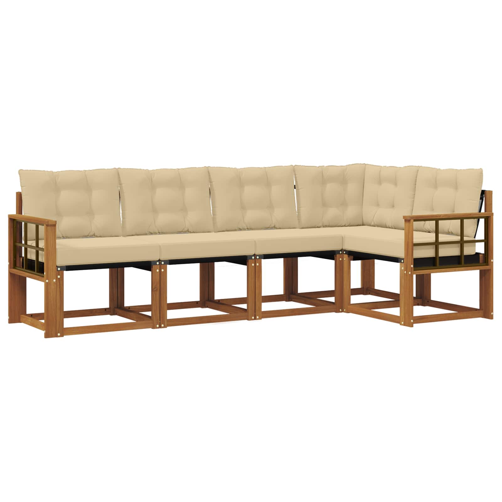 Ensemble de canapés d'extérieur 5 pcs Naturel et Beige - XIOS