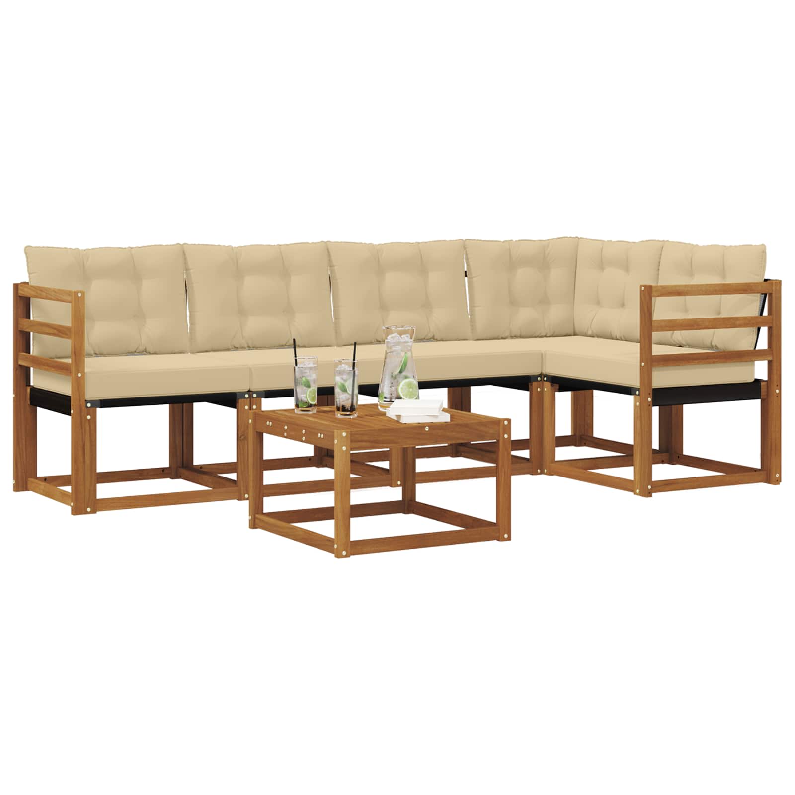 Ensemble de canapés d'extérieur 6 pcs Naturel et Beige - XIOS