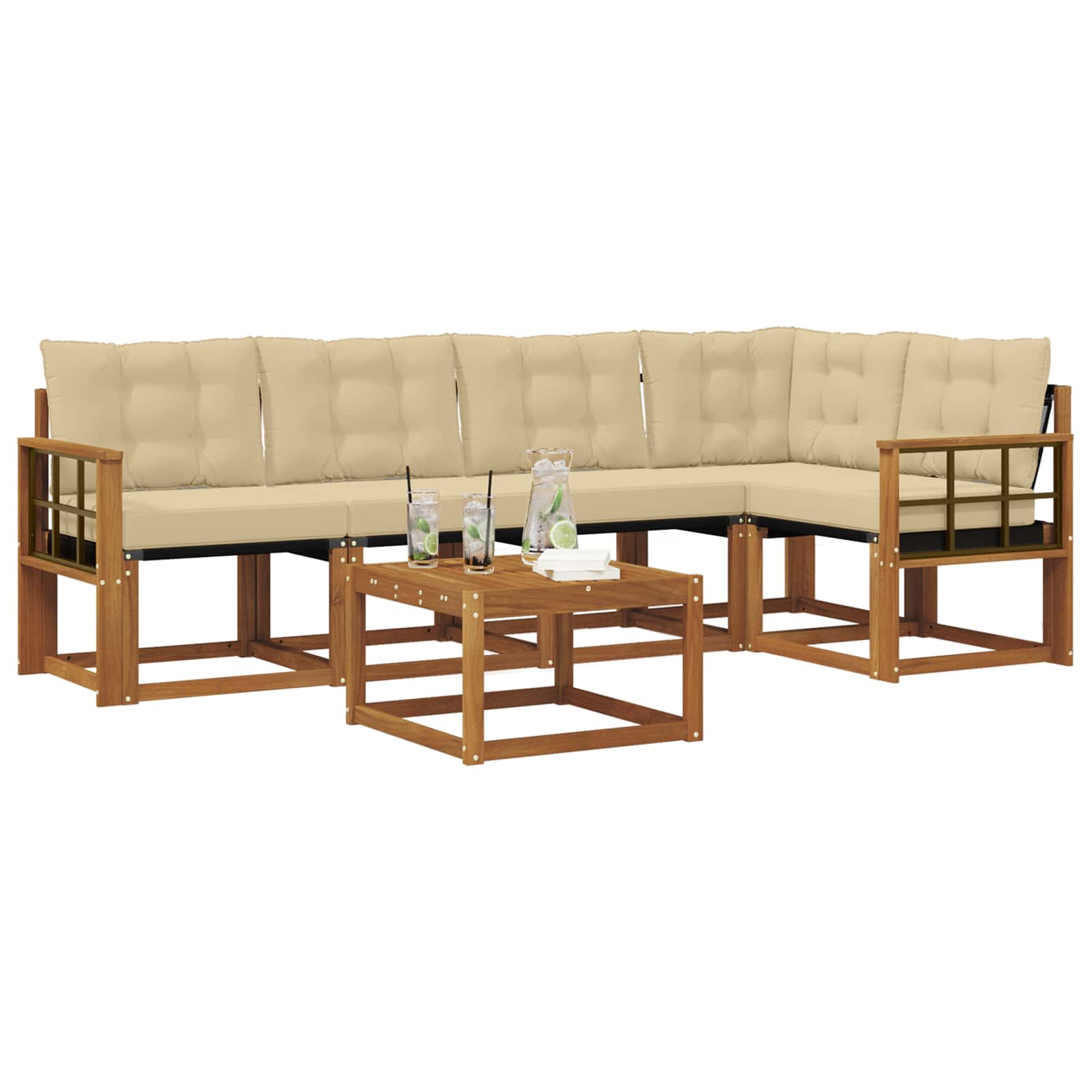 Ensemble de canapés d'extérieur 6 pcs Naturel et Beige - XIOS
