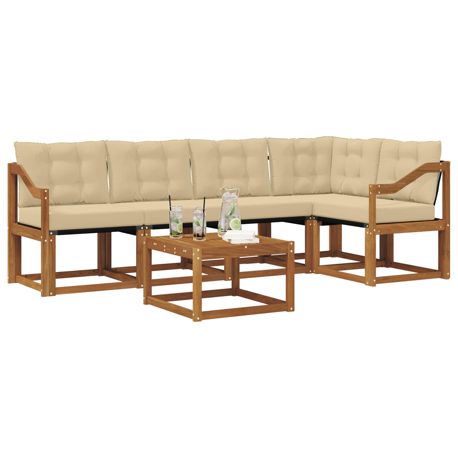 Ensemble de canapés d'extérieur 6 pcs Naturel et Beige - XIOS