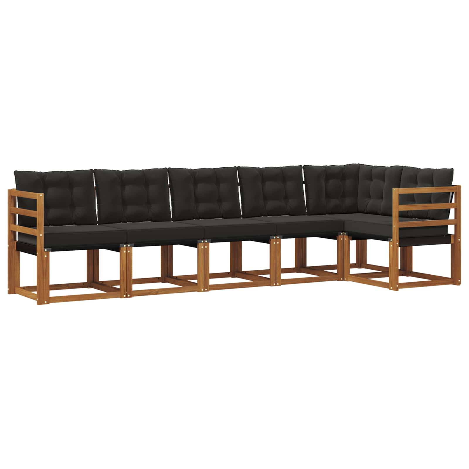 Ensemble de canapés d'extérieur 6 pcs Naturel et Noir - XIOS