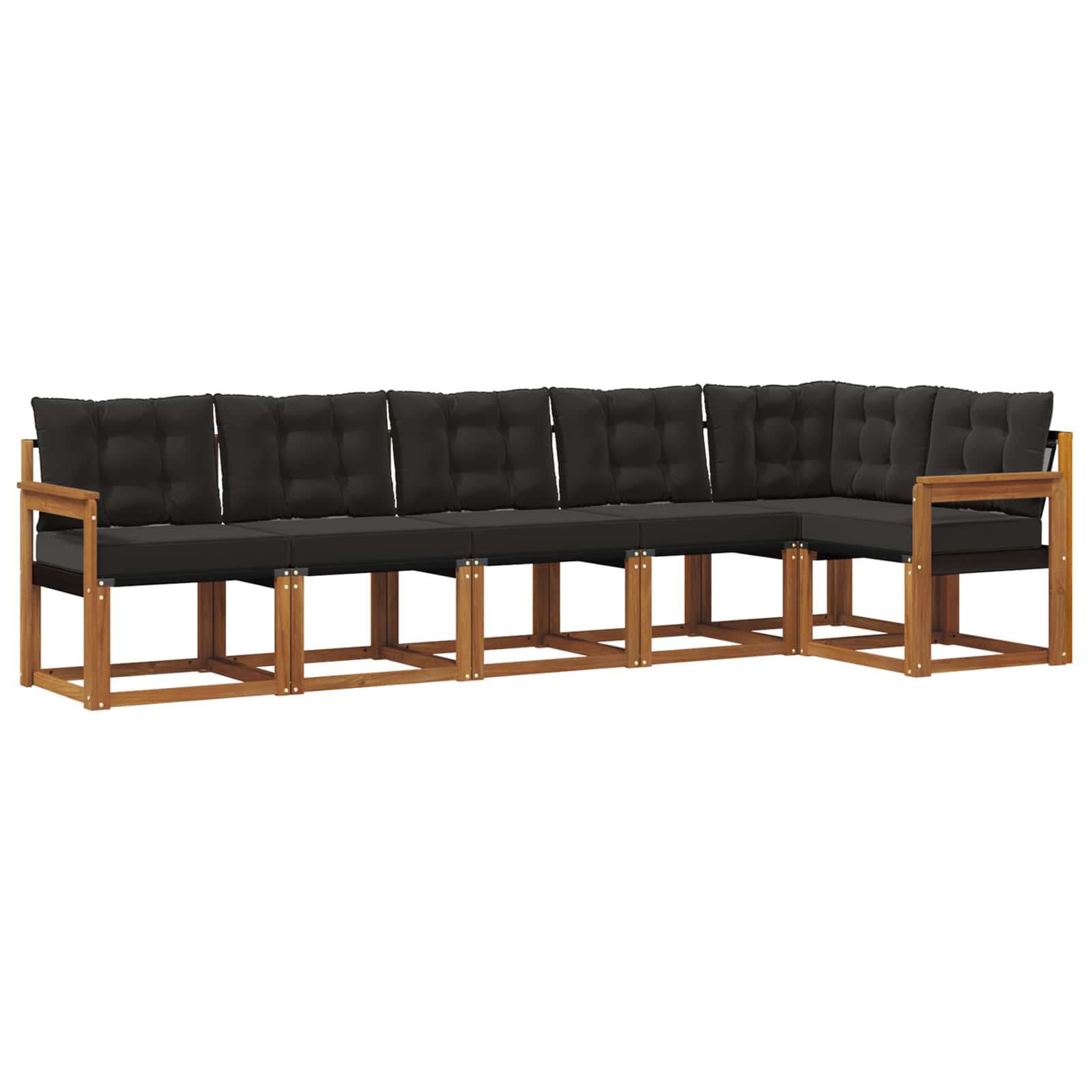 Ensemble de canapés d'extérieur 6 pcs Naturel et Noir - XIOS