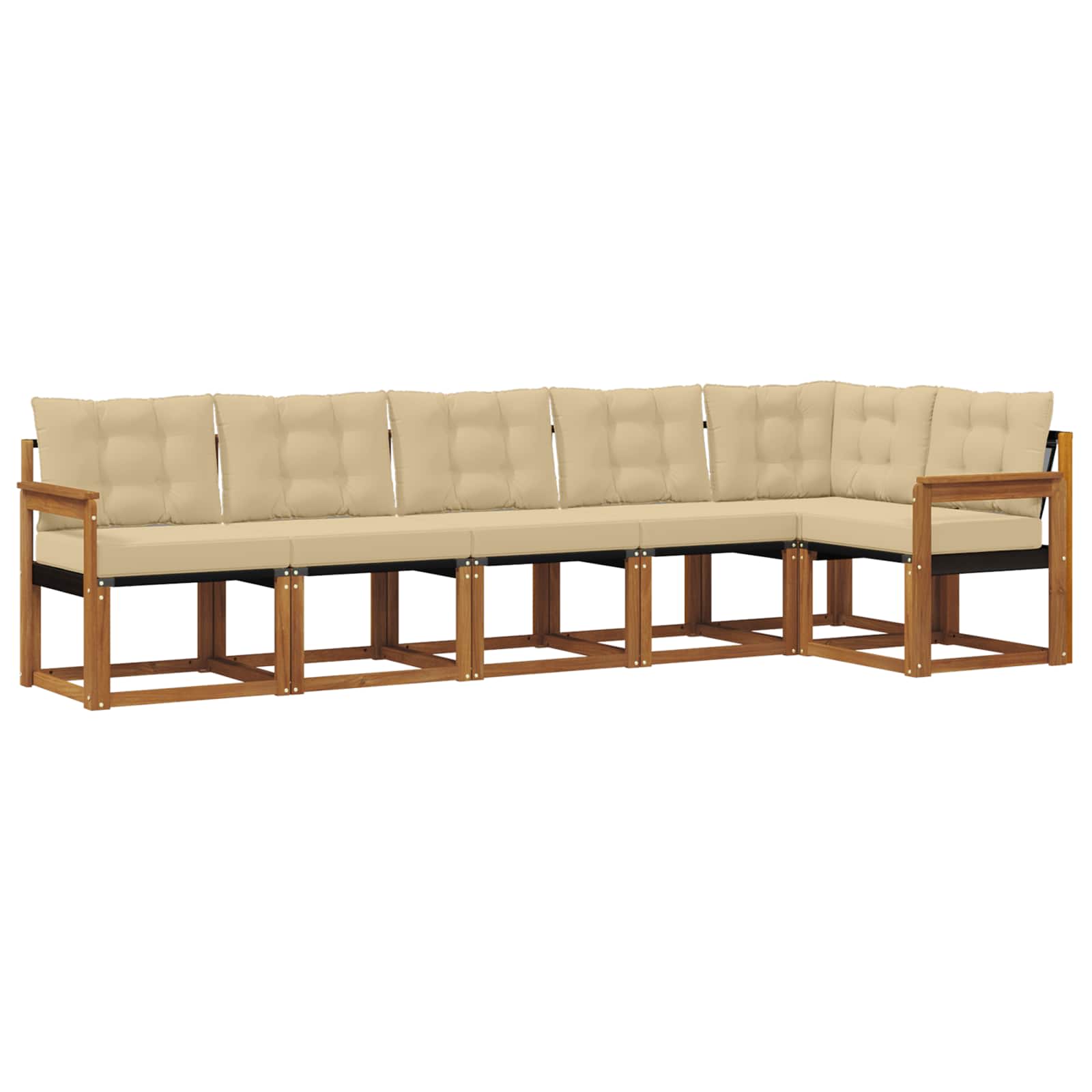 Ensemble de canapés d'extérieur 6 pc Naturel et Beige