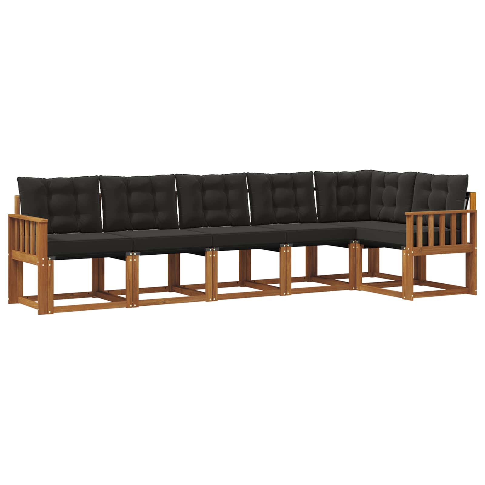 Ensemble de canapés d'extérieur 6 pcs Naturel et Noir - XIOS
