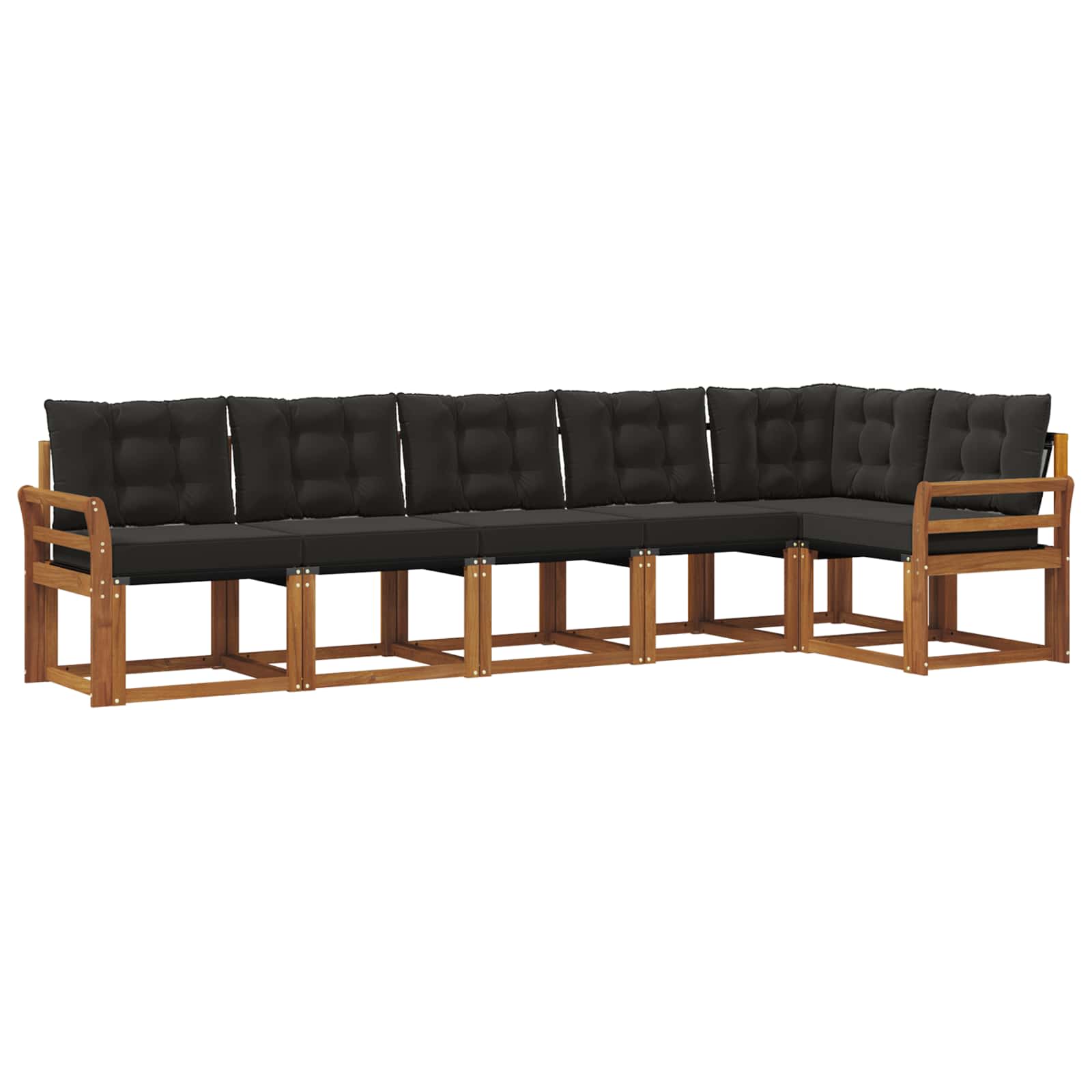 Ensemble de canapés d'extérieur 6 pcs Naturel et Noir - XIOS