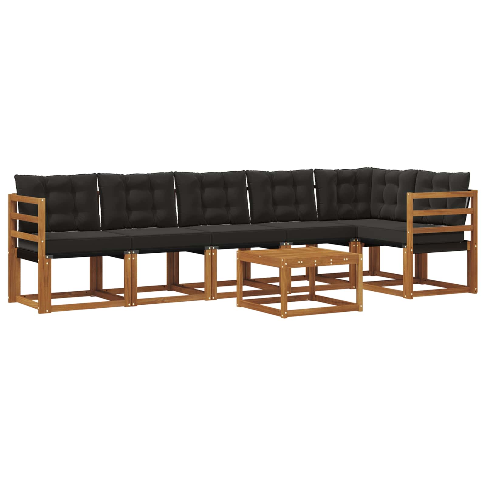 Ensemble de canapés d'extérieur 7 pcs Naturel et Noir - XIOS