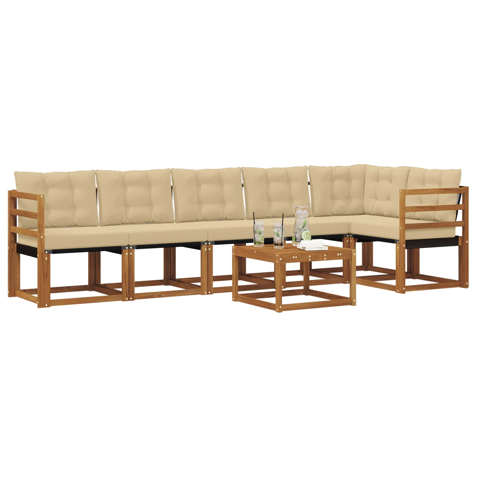Ensemble de canapés d'extérieur 7 pcs Naturel et Beige - XIOS