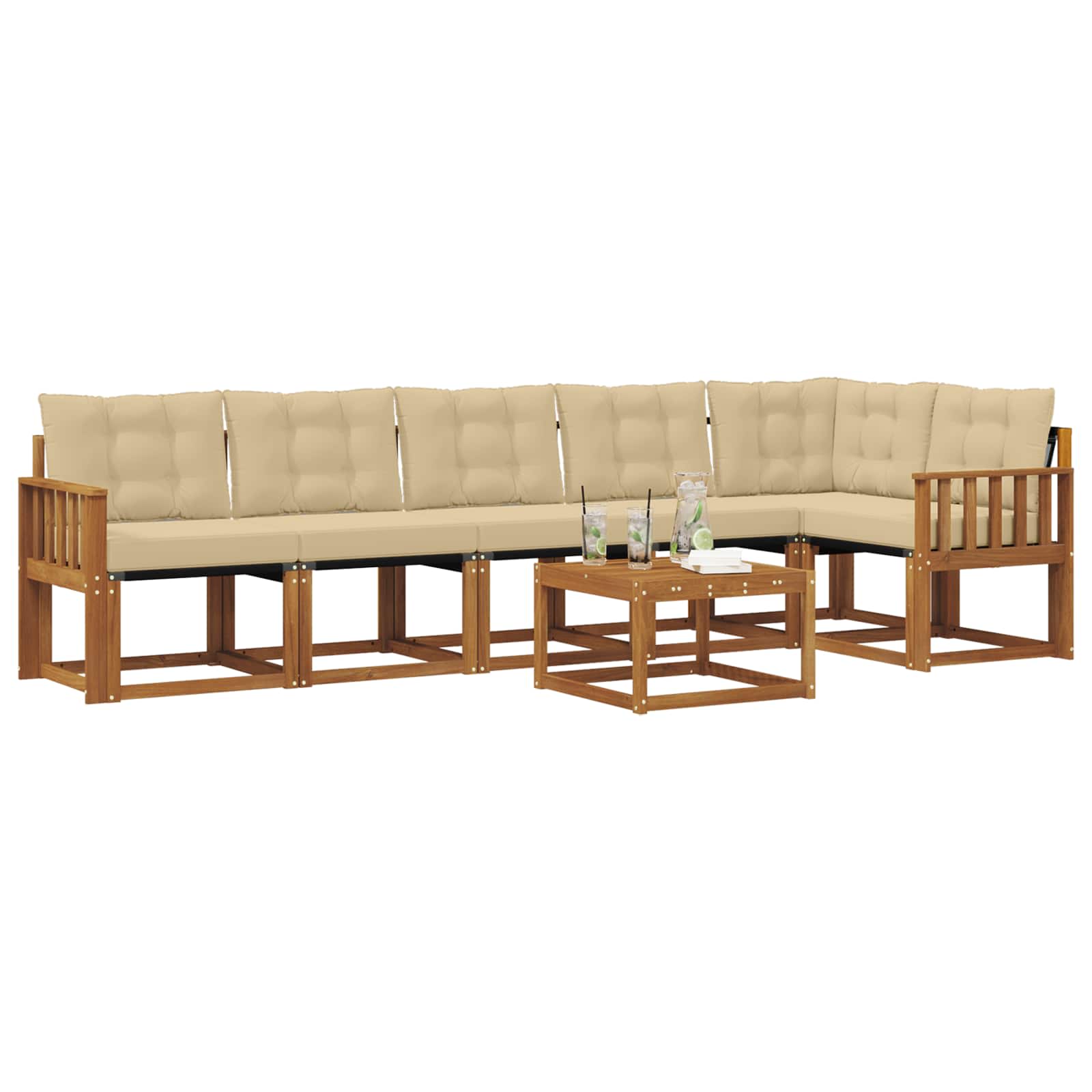 Ensemble de canapés d'extérieur 7 pcs Naturel et Beige - XIOS