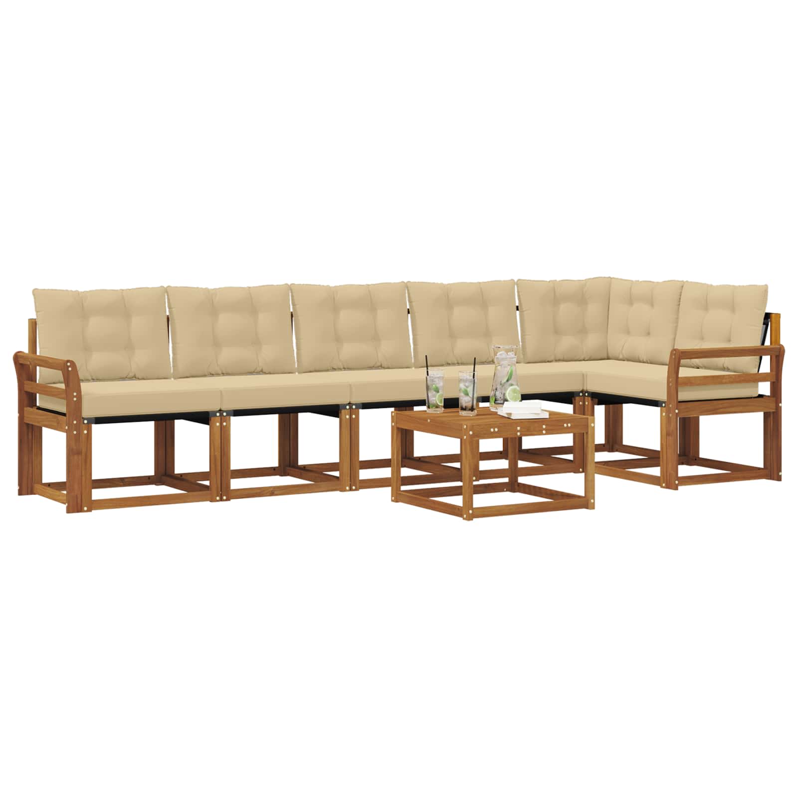 Ensemble de canapés d'extérieur 7 pcs Naturel et Beige - XIOS