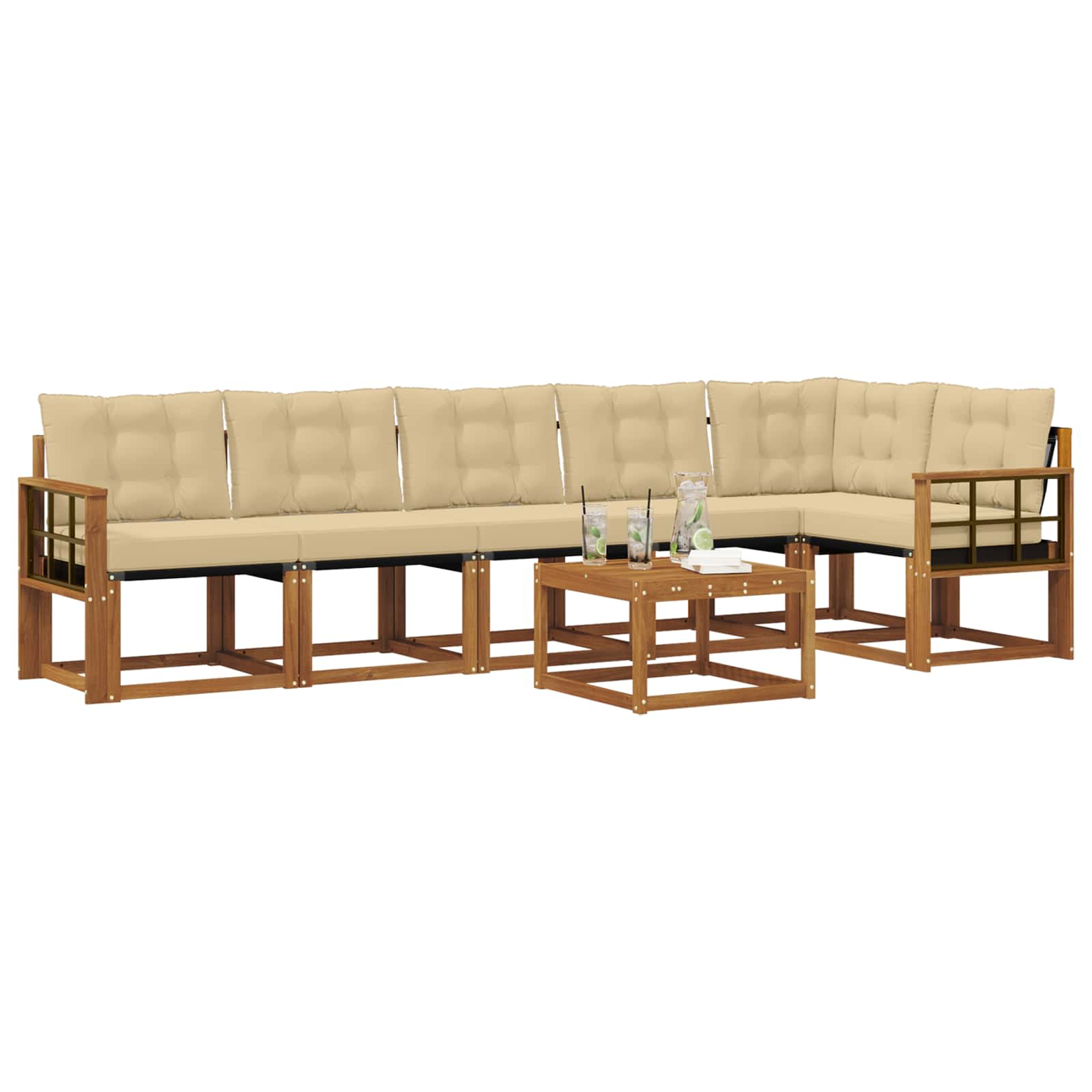 Ensemble de canapés d'extérieur 7 pcs Naturel et Beige - XIOS