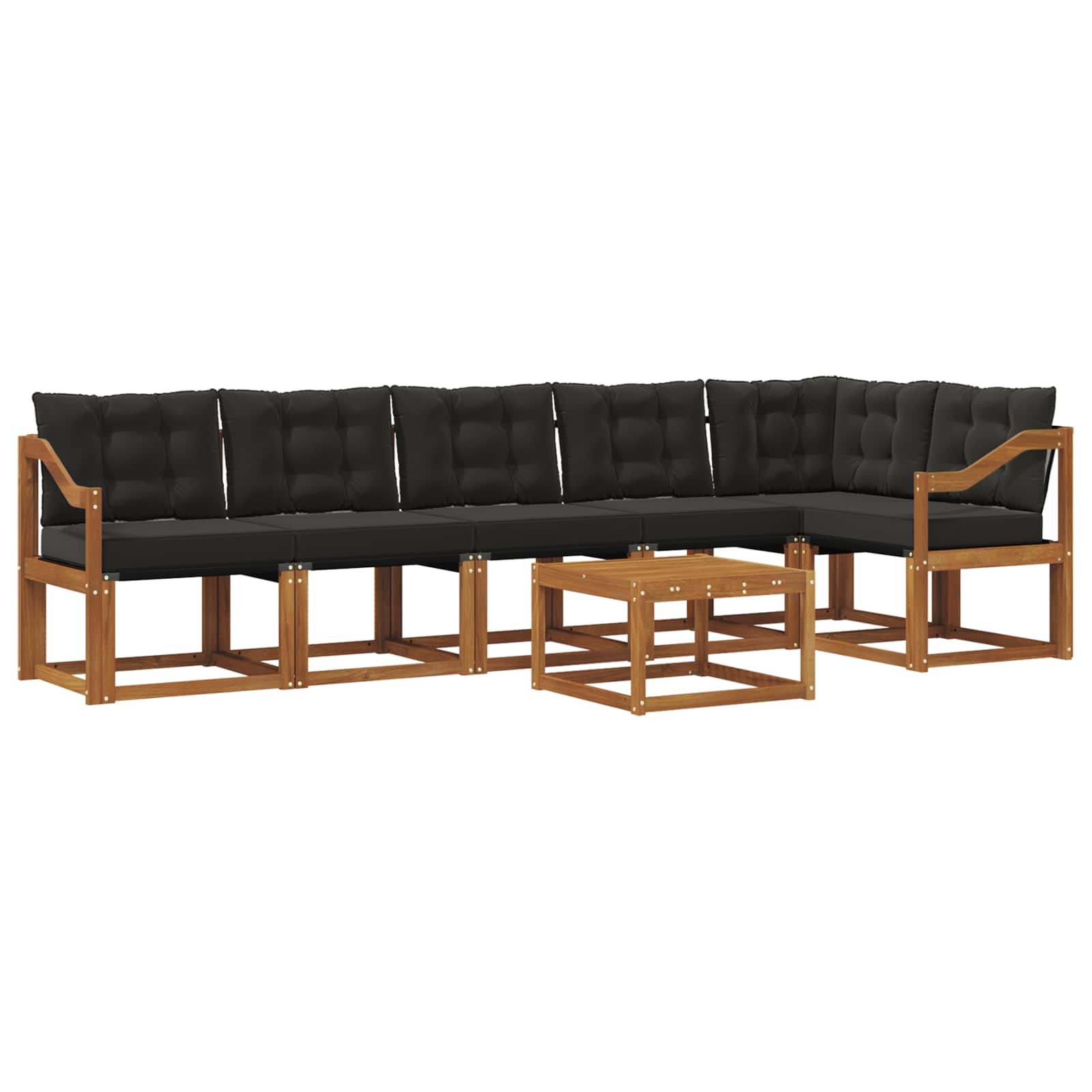 Ensemble de canapés d'extérieur 7 pcs Naturel et Noir - XIOS