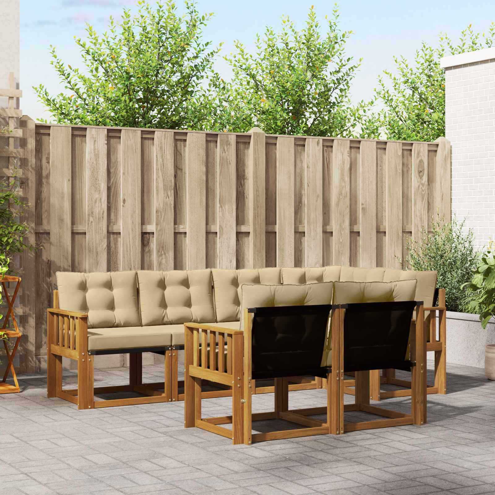 Ensemble de canapés d'extérieur 7 pcs Naturel et Beige - XIOS