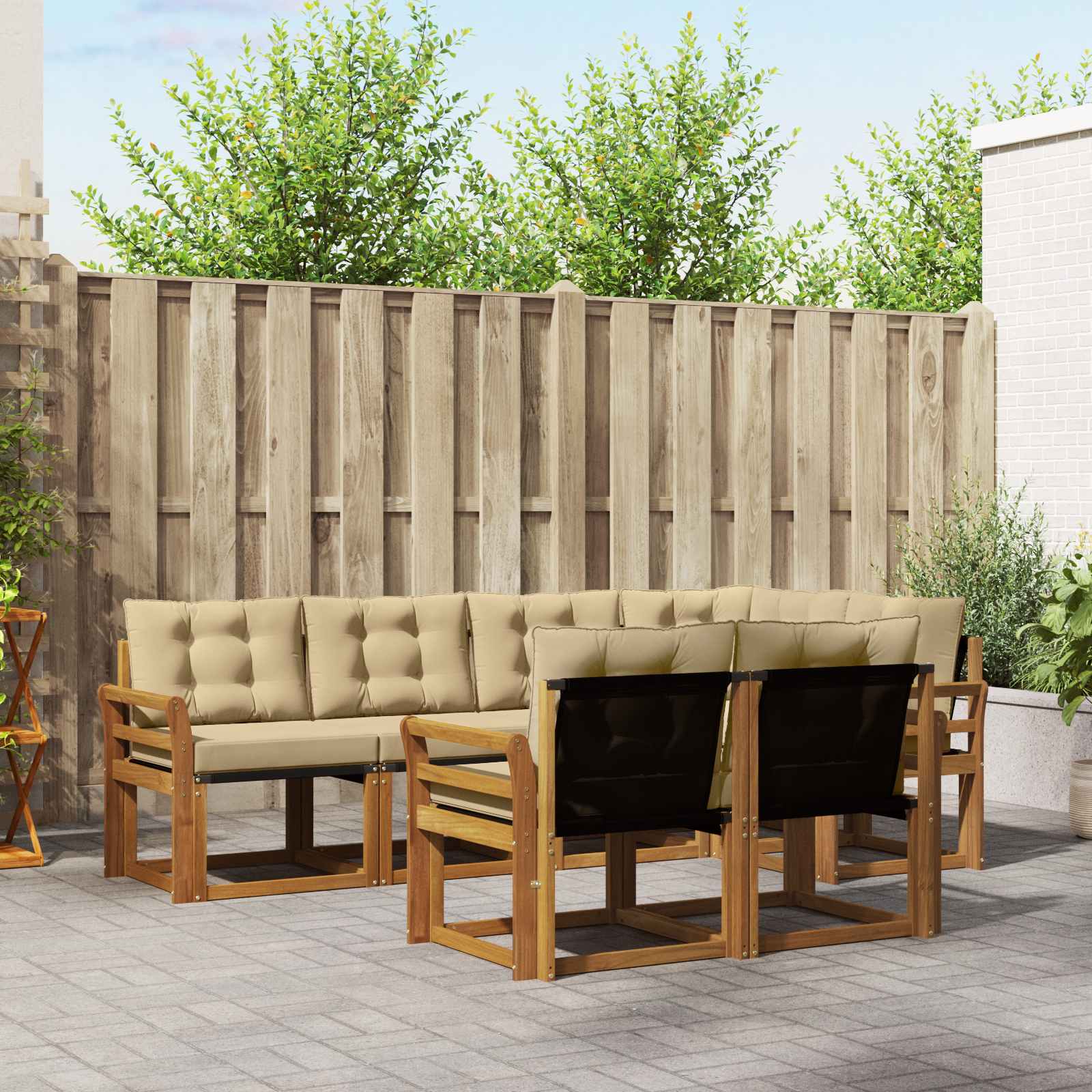 Ensemble de canapés d'extérieur 7 pcs Naturel et Beige - XIOS