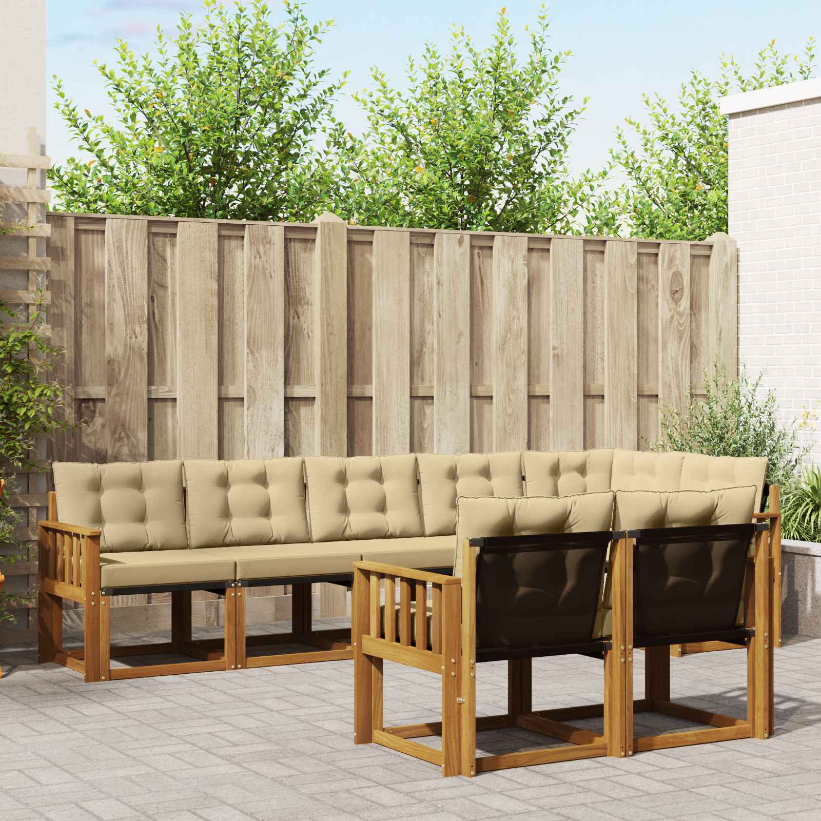Ensemble de canapés d'extérieur 8 pcs Naturel et Beige - XIOS