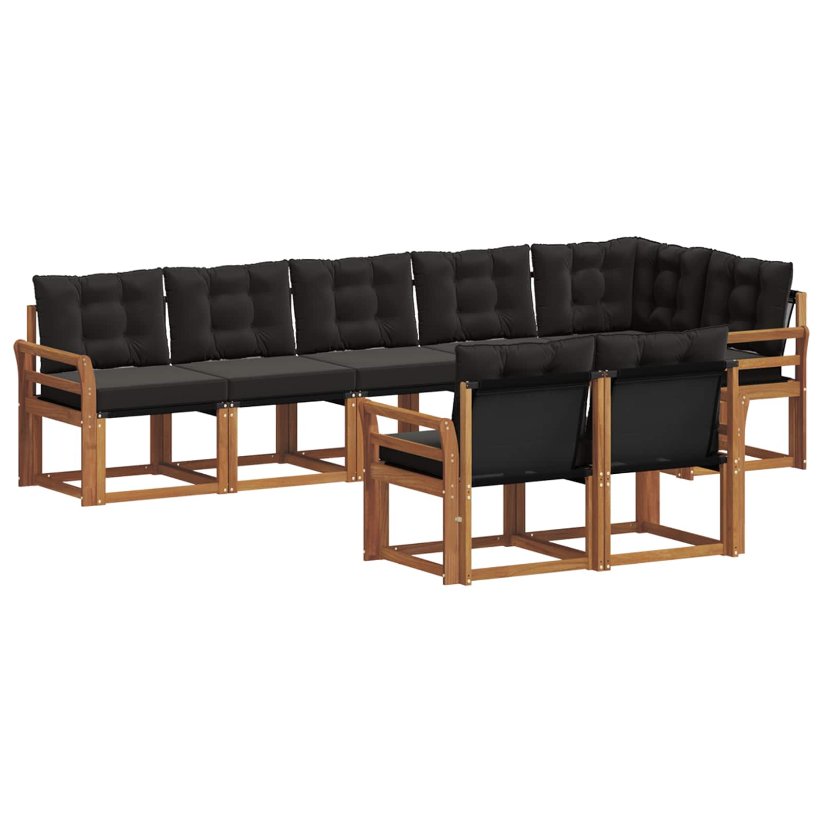Ensemble de canapés d'extérieur 8 pcs Naturel et Noir - XIOS