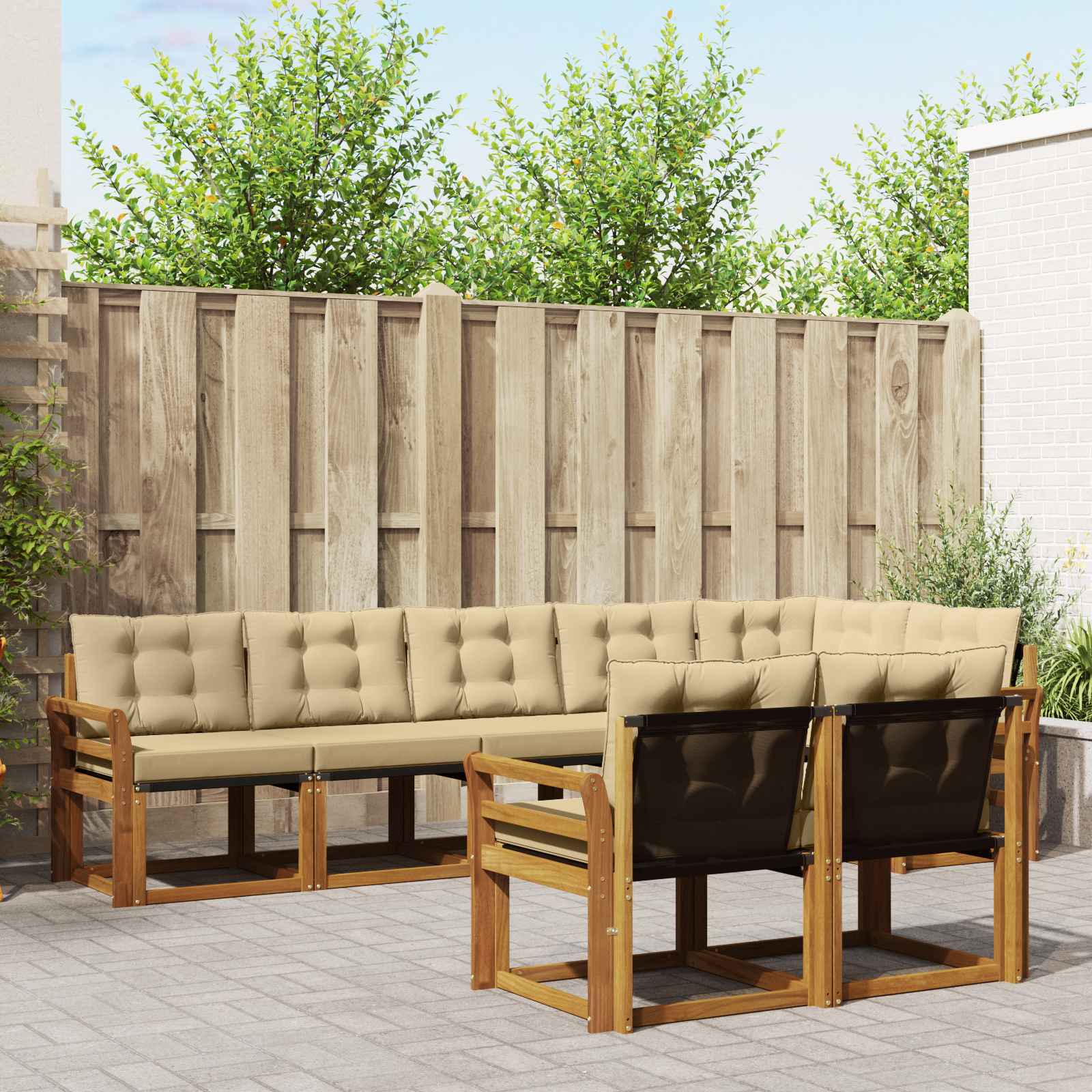 Ensemble de canapés d'extérieur 8 pcs Naturel et Beige - XIOS