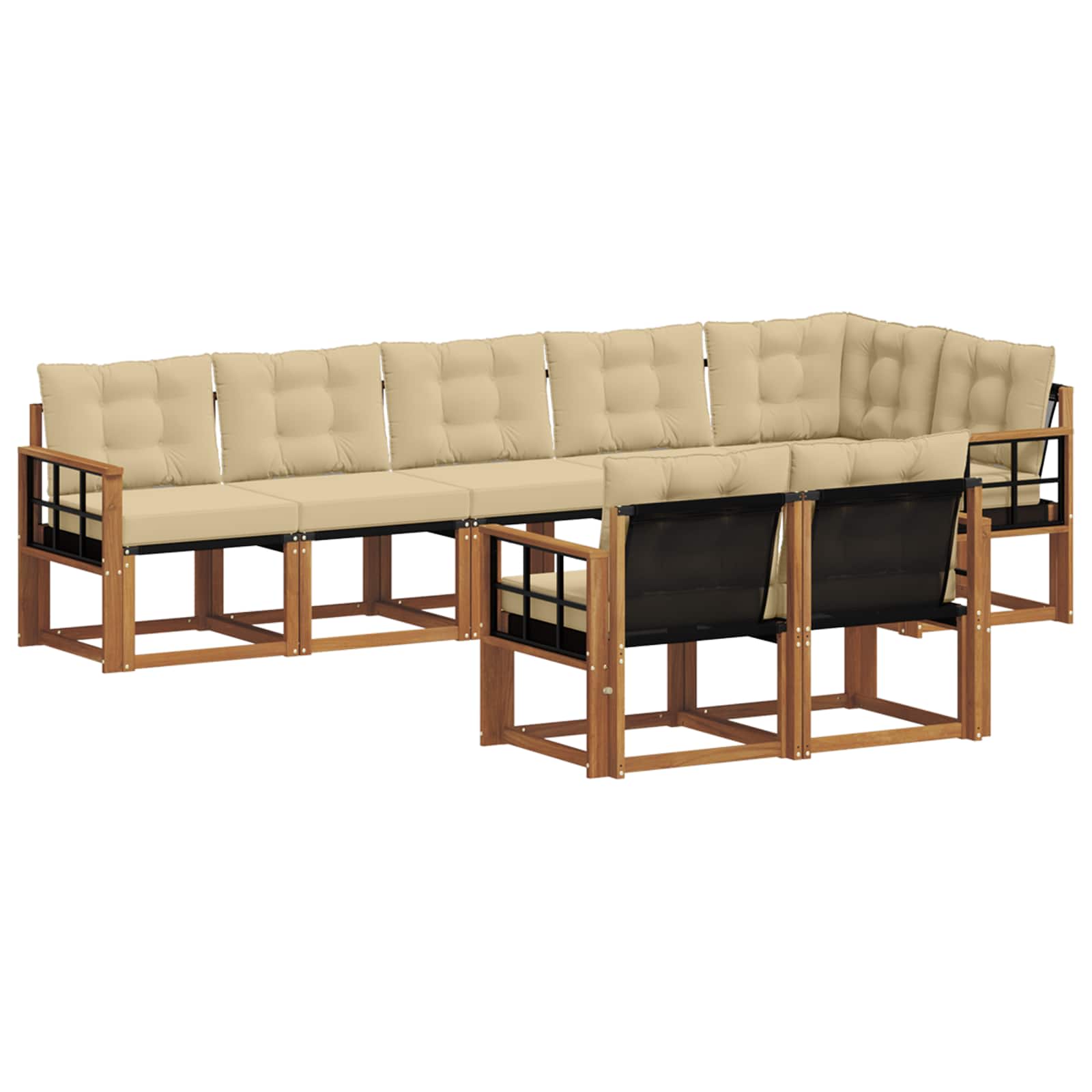 Ensemble de canapés d'extérieur 8 pc Naturel et Beige