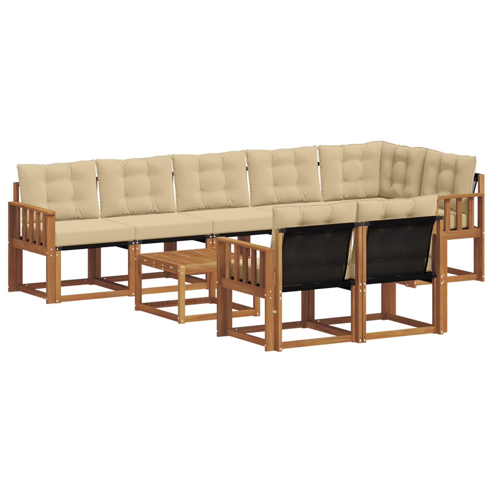 Ensemble de canapés d'extérieur 9 pcs Naturel et Beige - XIOS