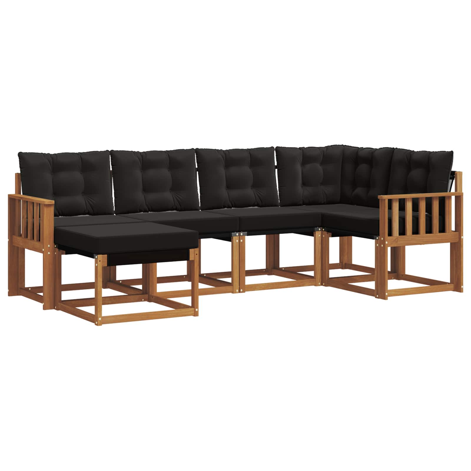 Ensemble de canapés d'extérieur 6 pcs Naturel et Noir - XIOS