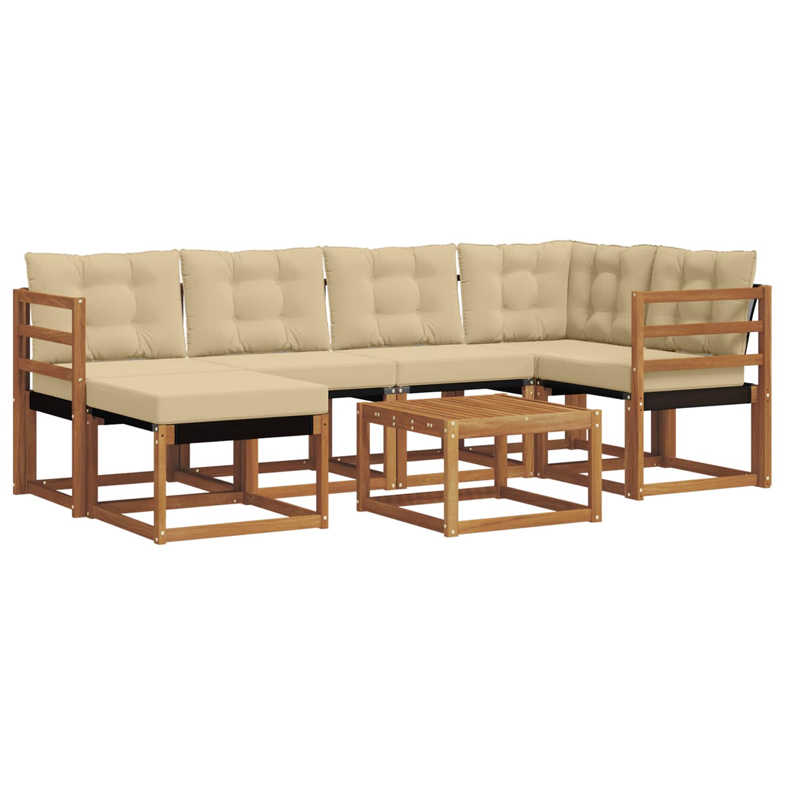 Ensemble de canapés d'extérieur 7 pcs Naturel et Beige - XIOS
