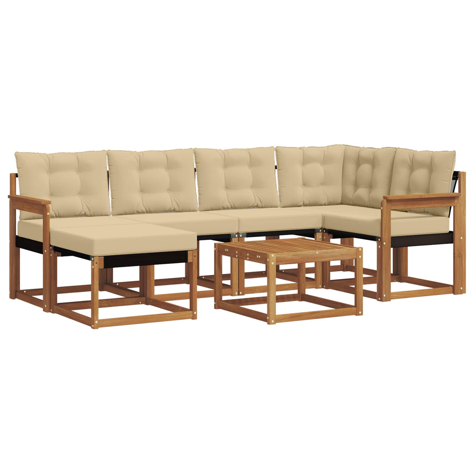 Ensemble de canapés d'extérieur 7 pcs Naturel et Beige - XIOS