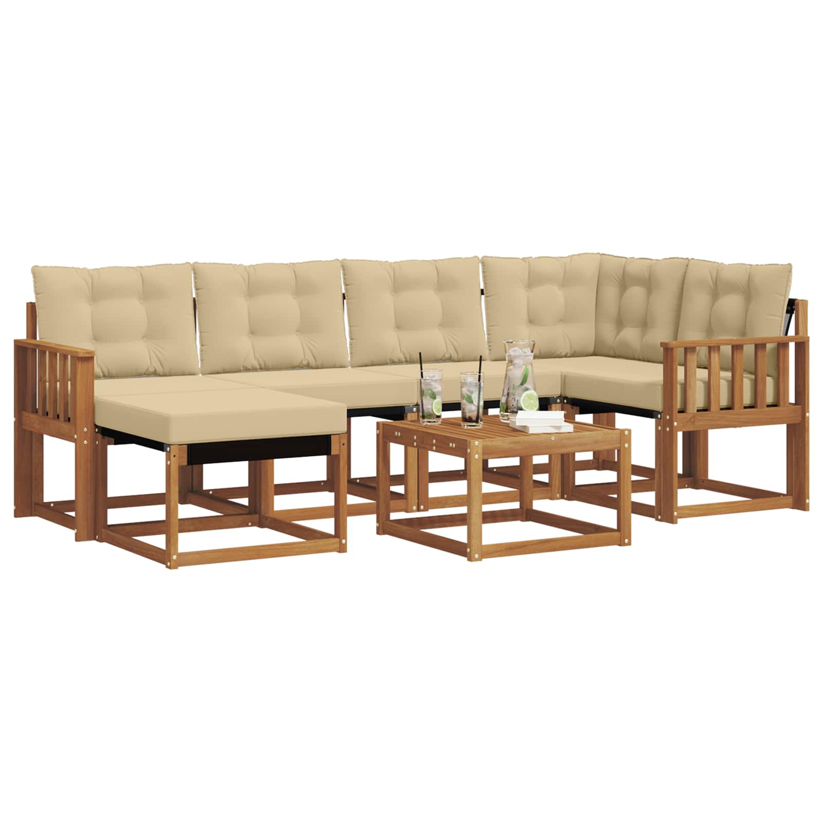Ensemble de canapés d'extérieur 7 pcs Naturel et Beige - XIOS