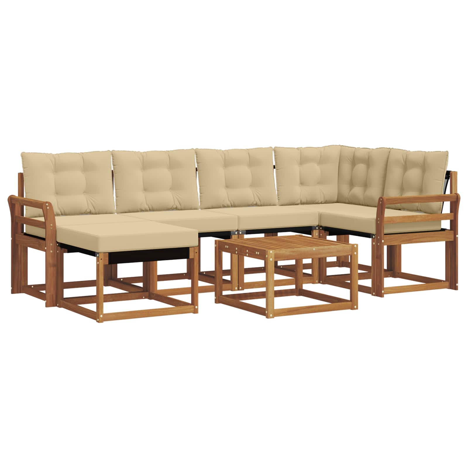 Ensemble de canapés d'extérieur 7 pcs Naturel et Beige - XIOS