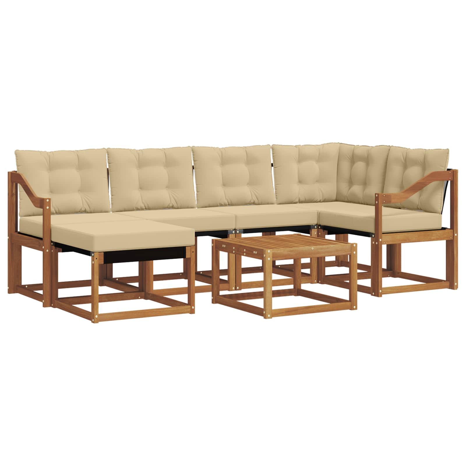 Ensemble de canapés d'extérieur 7 pcs Naturel et Beige - XIOS