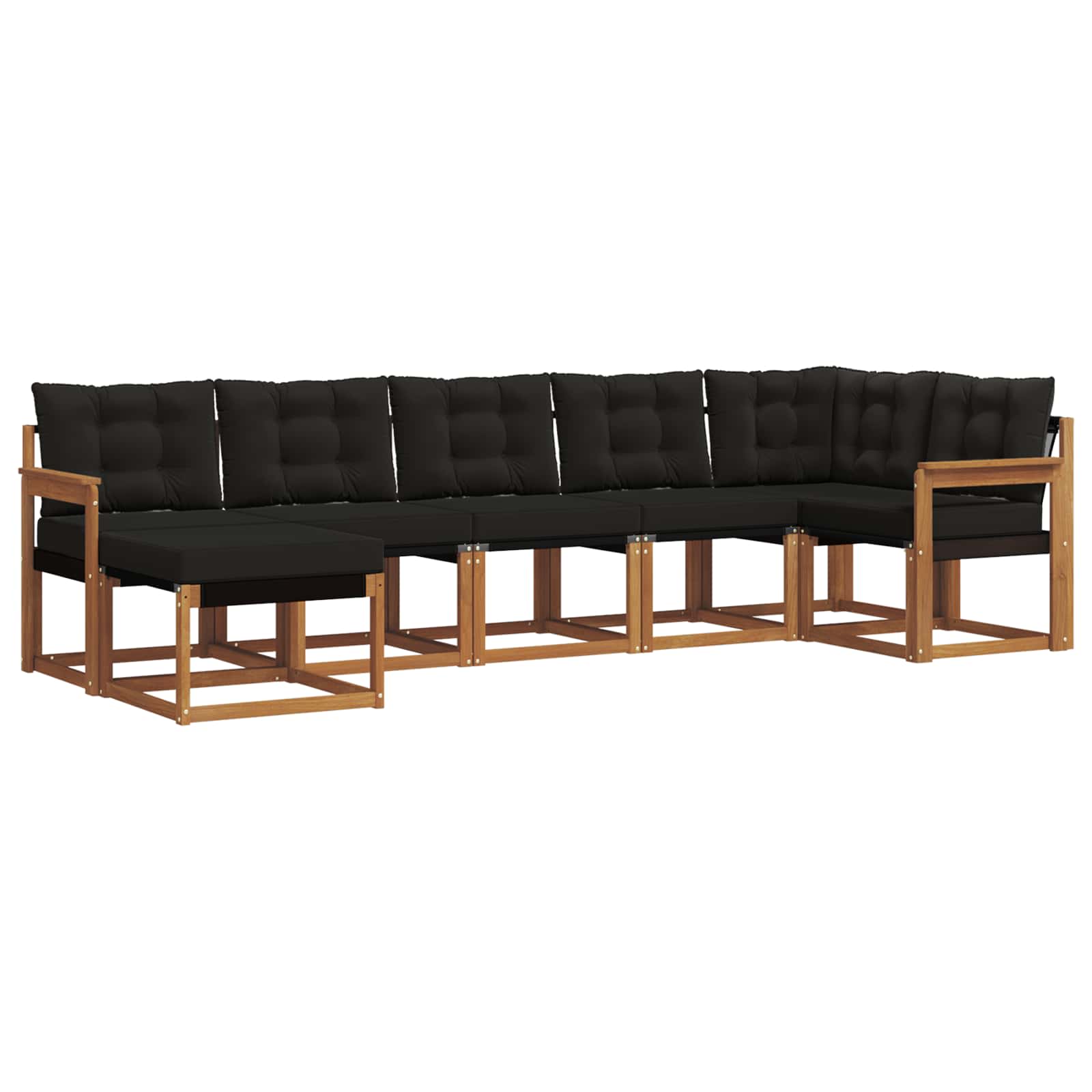 Ensemble de canapés d'extérieur 7 pcs Naturel et Noir - XIOS