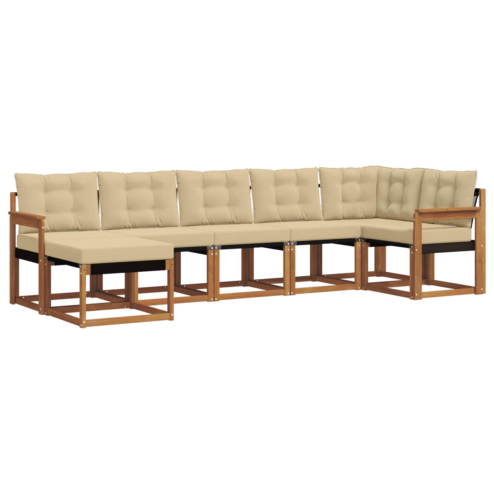 Ensemble de canapés d'extérieur 7 pcs Naturel et Beige - XIOS