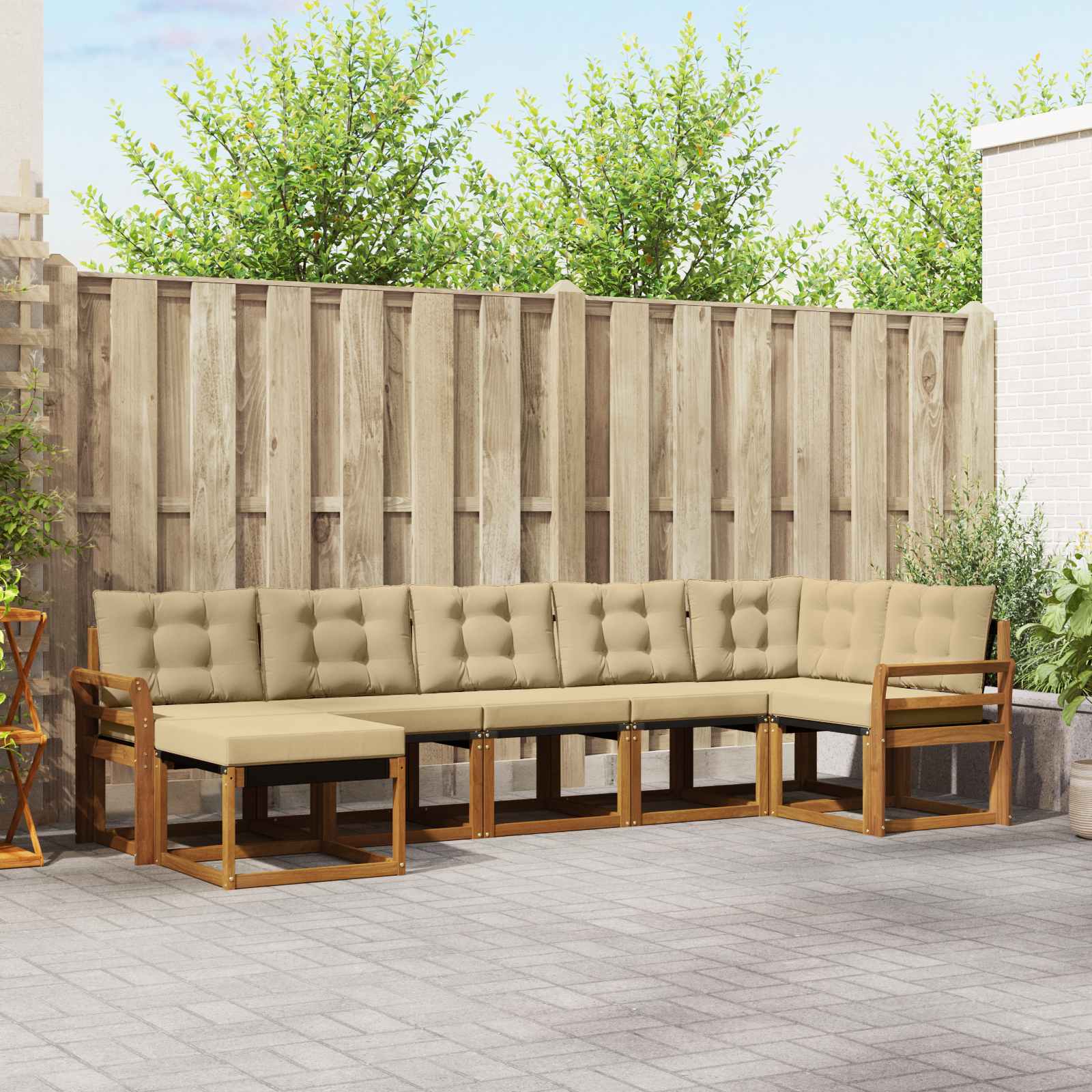 Ensemble de canapés d'extérieur 7 pcs Naturel et Beige - XIOS
