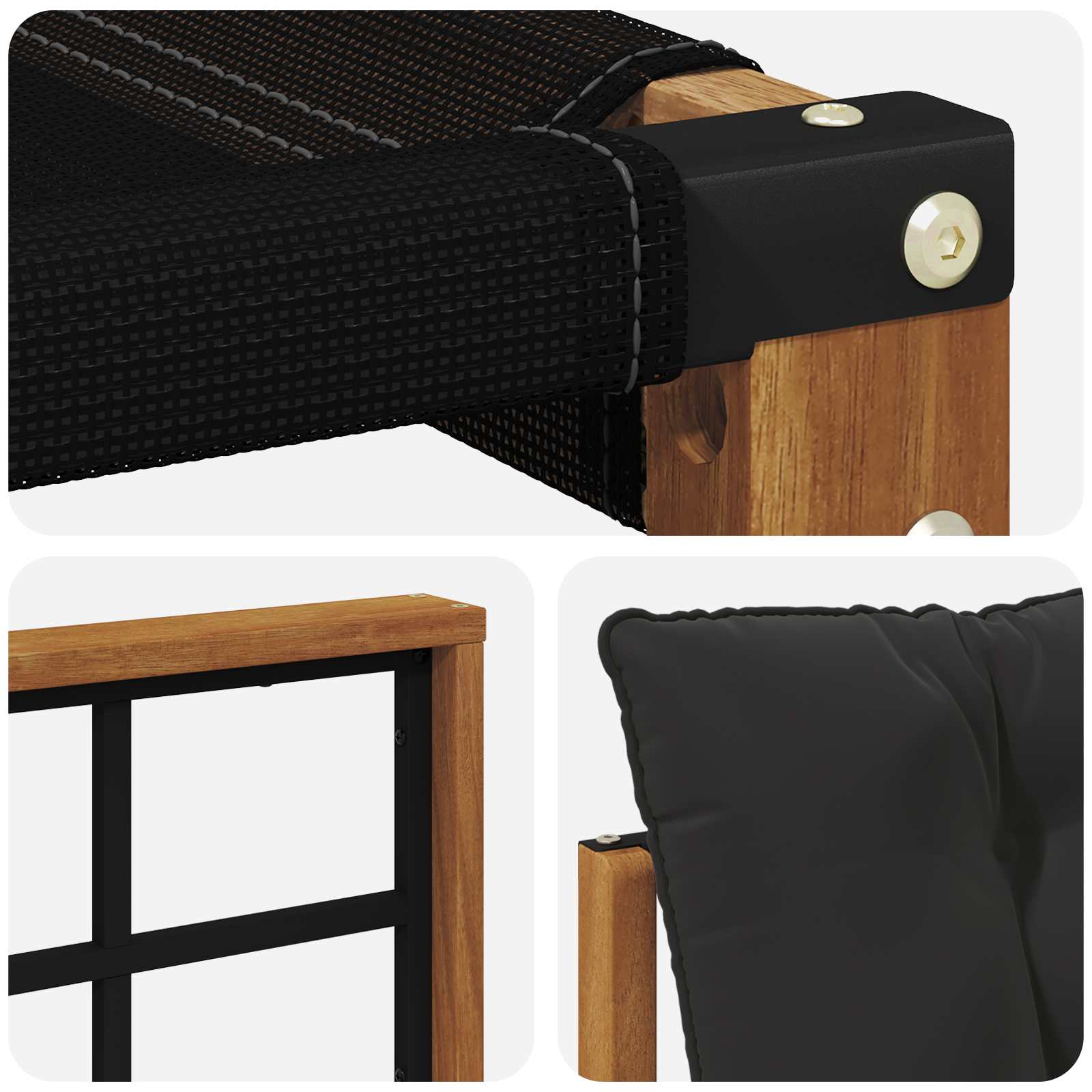 Ensemble de canapés d'extérieur 7 pcs Naturel et Noir - XIOS