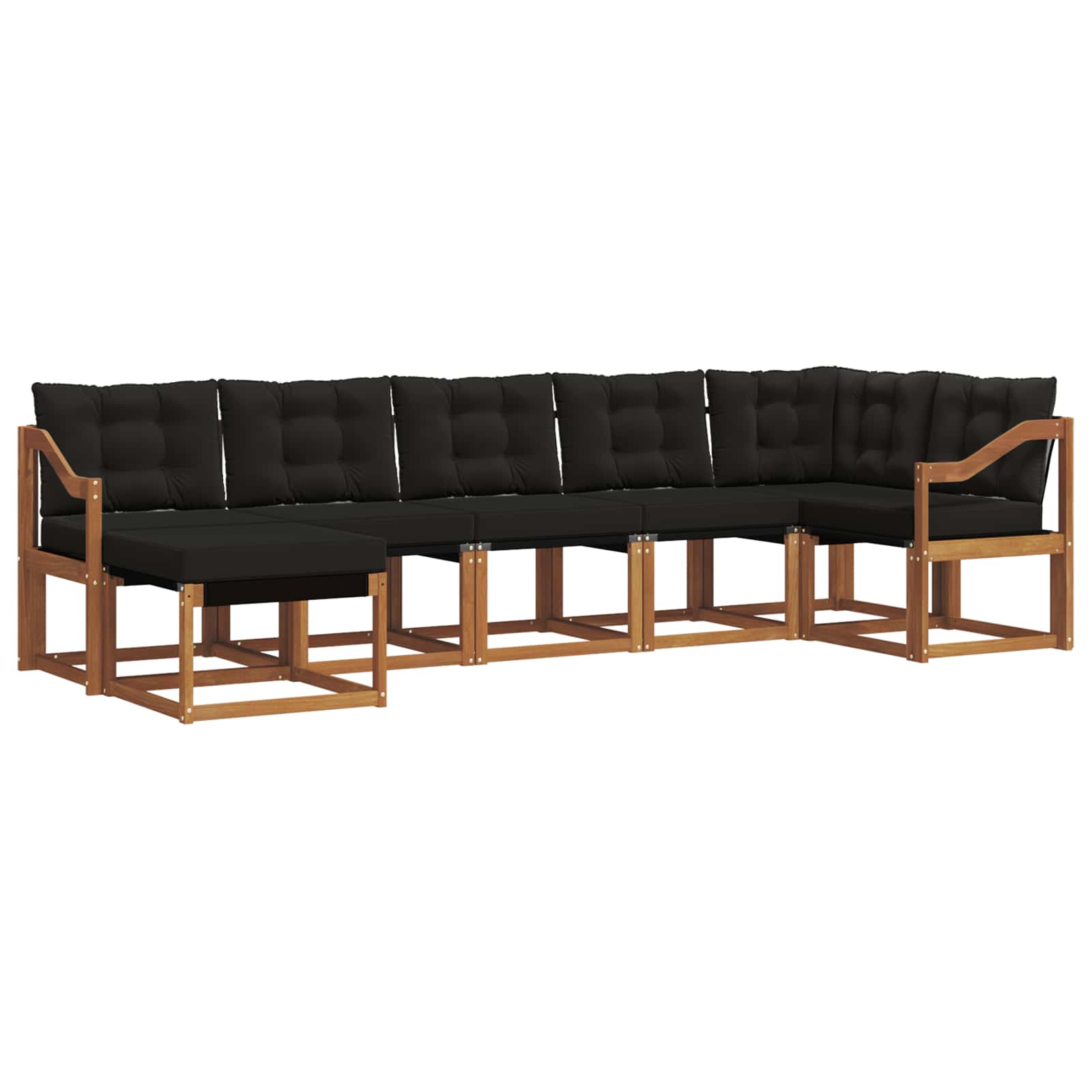 Ensemble de canapés d'extérieur 7 pcs Naturel et Noir - XIOS