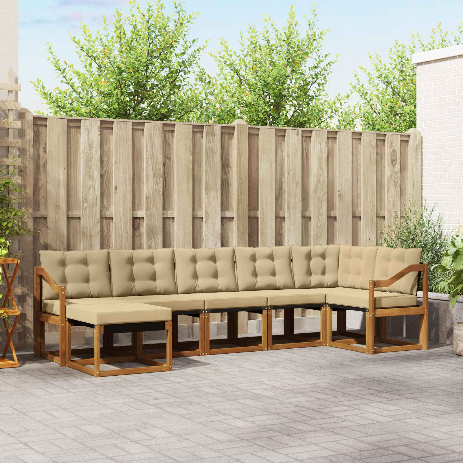 Ensemble de canapés d'extérieur 7 pcs Naturel et Beige - XIOS