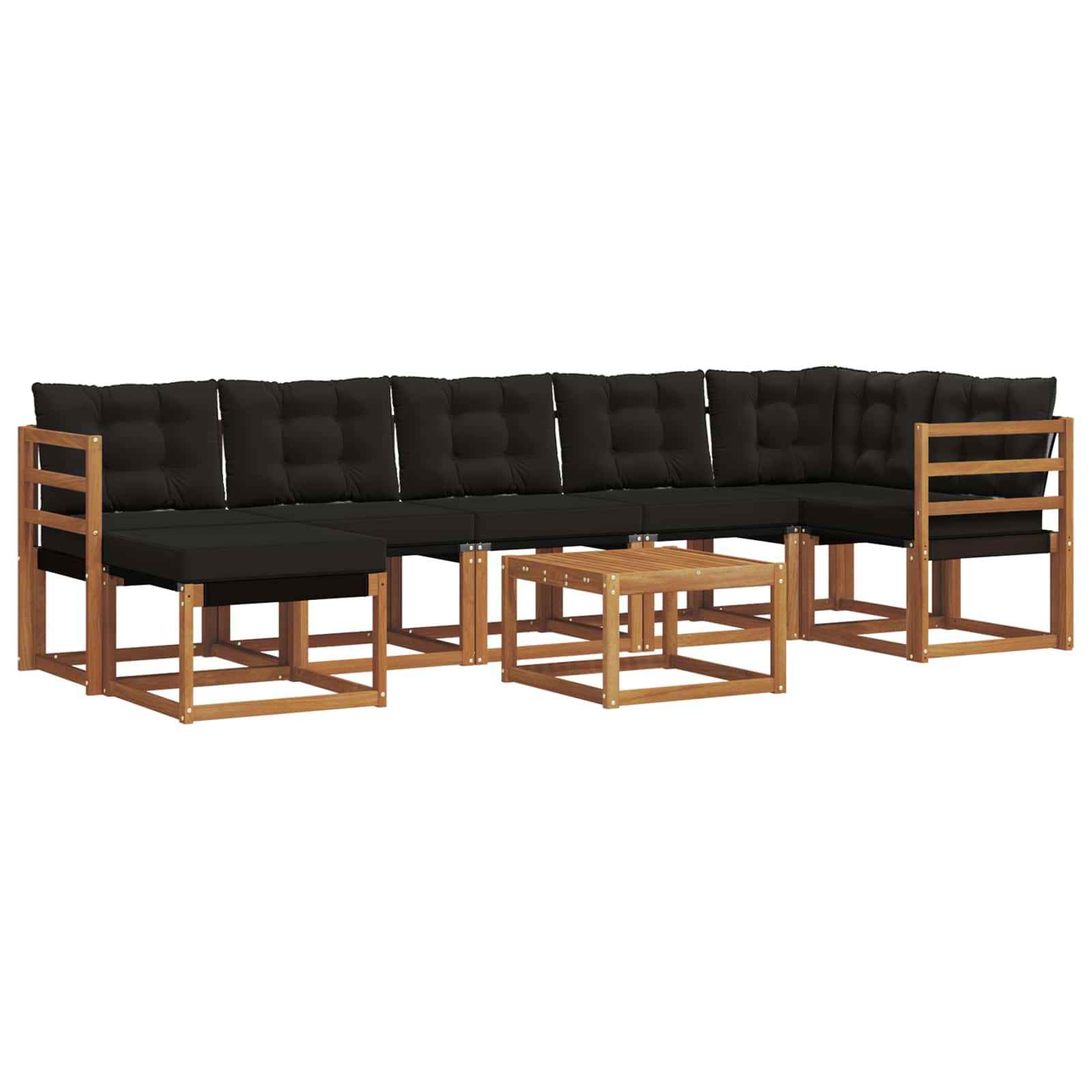 Ensemble de canapés d'extérieur 8 pcs Naturel et Noir - XIOS