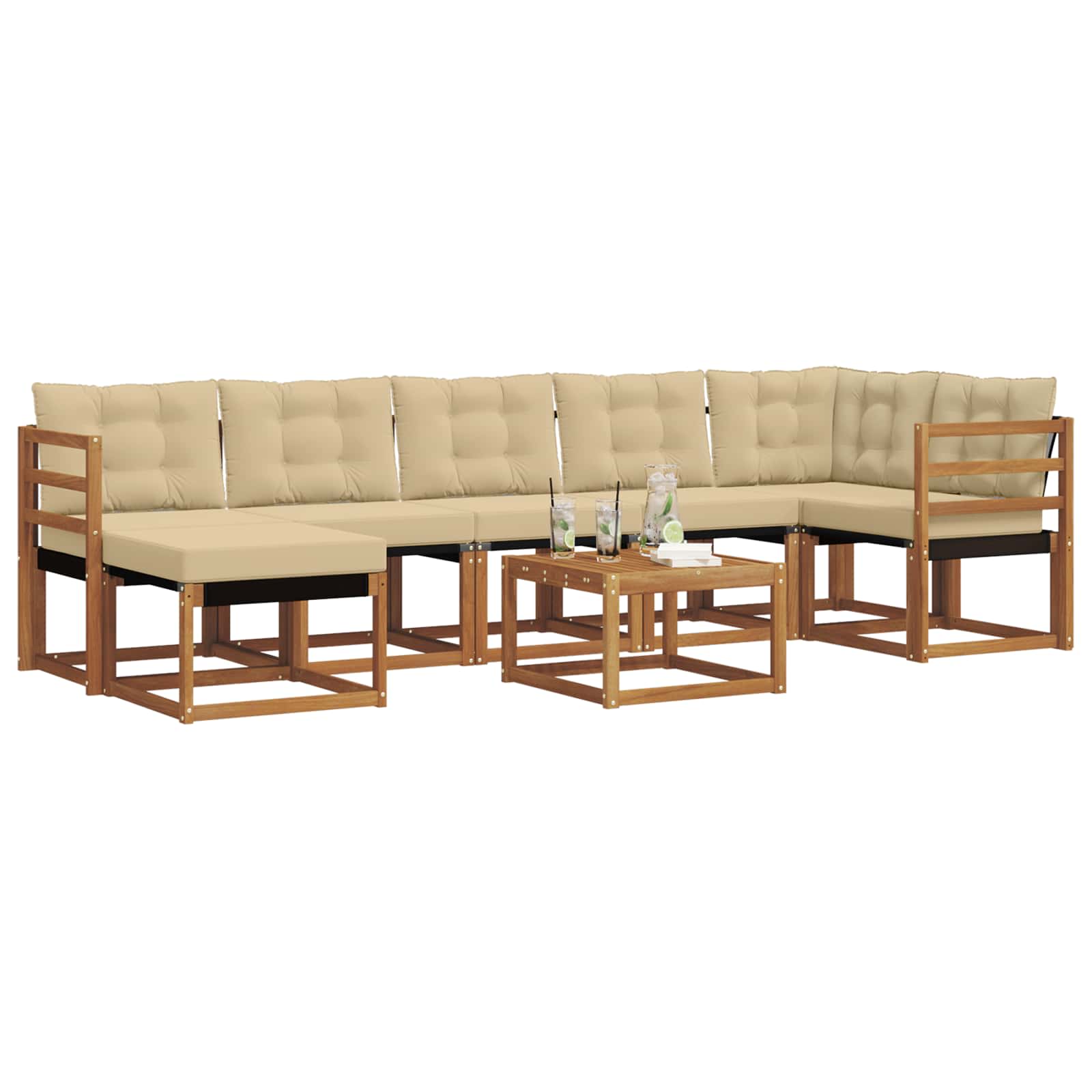 Ensemble de canapés d'extérieur 8 pcs Naturel et Beige - XIOS