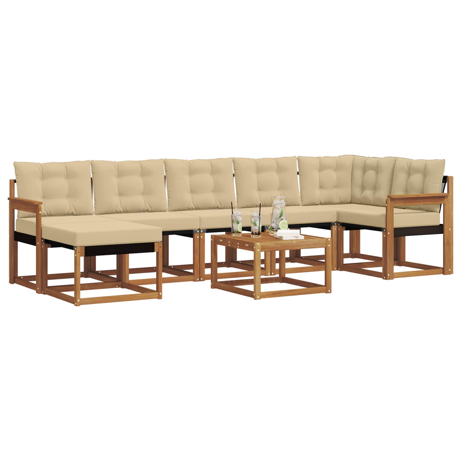 Ensemble de canapés d'extérieur 8 pcs Naturel et Beige - XIOS
