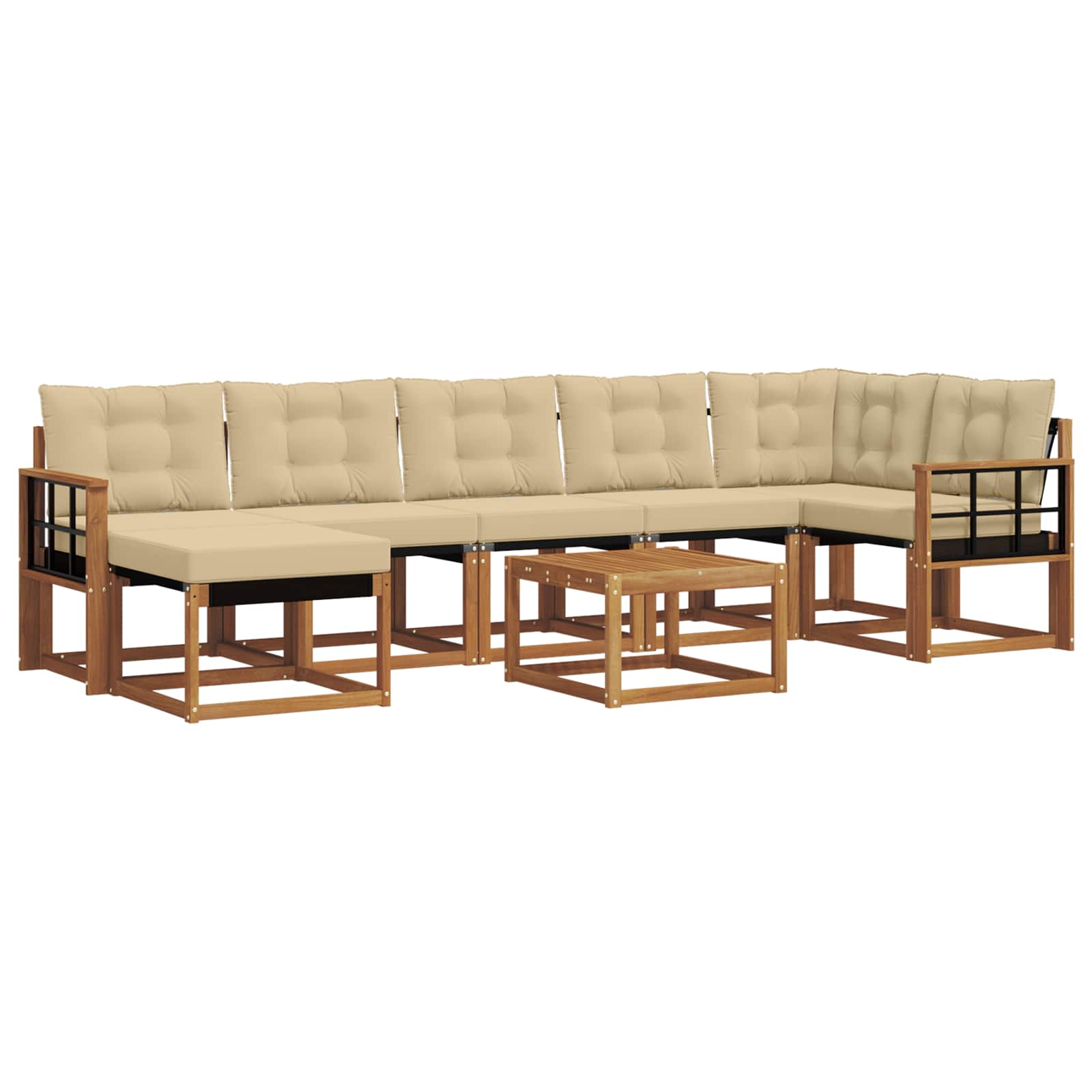 Ensemble de canapés d'extérieur 8 pcs Naturel et Beige - XIOS