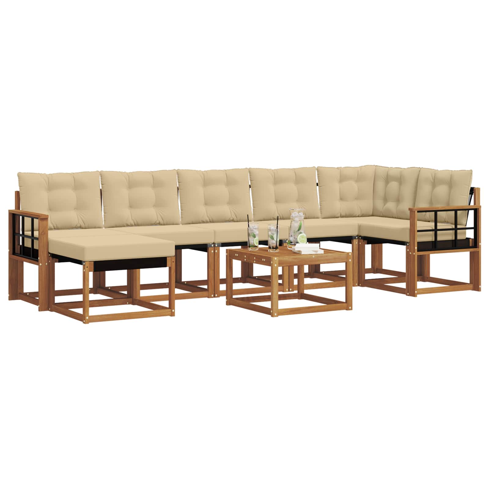 Ensemble de canapés d'extérieur 8 pcs Naturel et Beige - XIOS