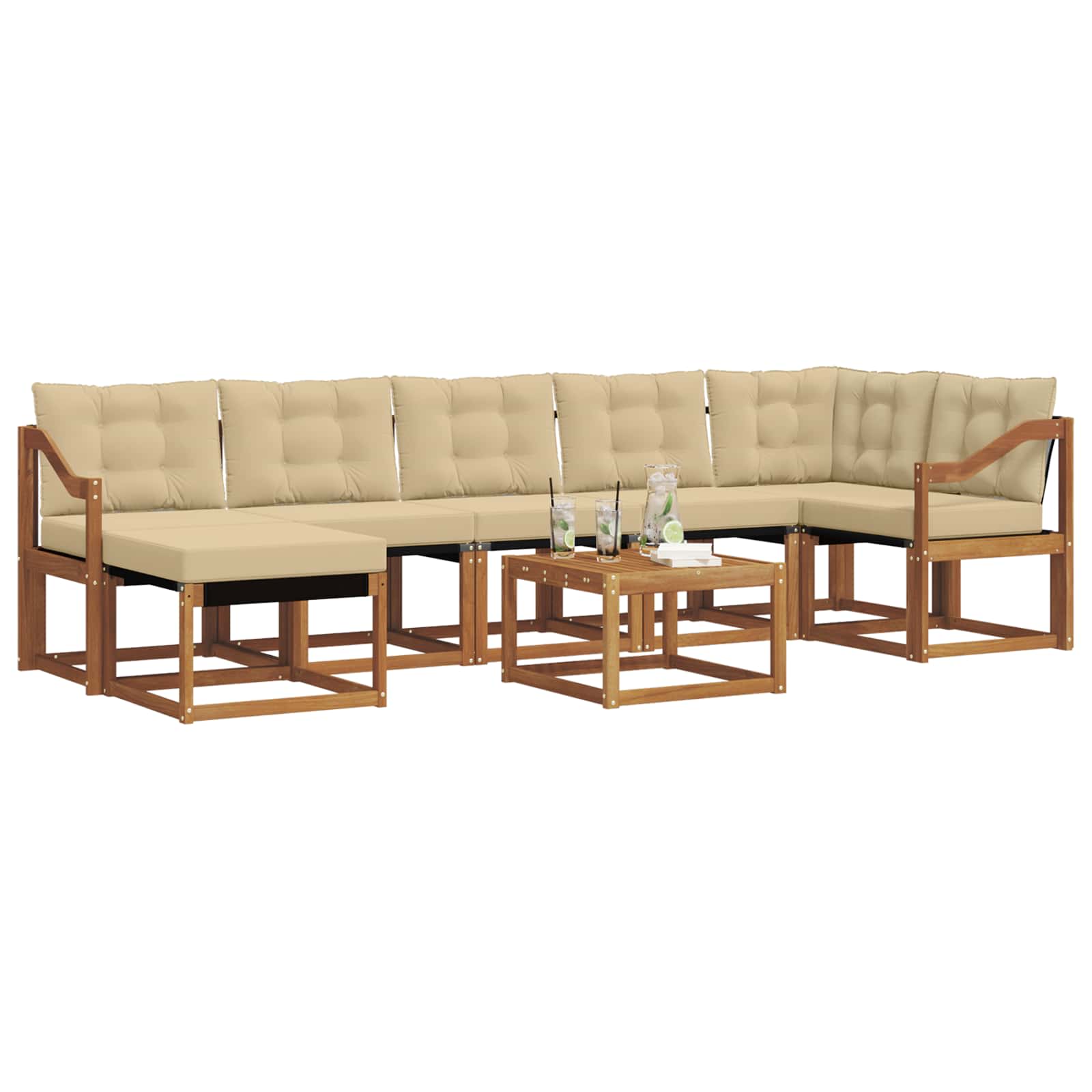 Ensemble de canapés d'extérieur 8 pcs Naturel et Beige - XIOS