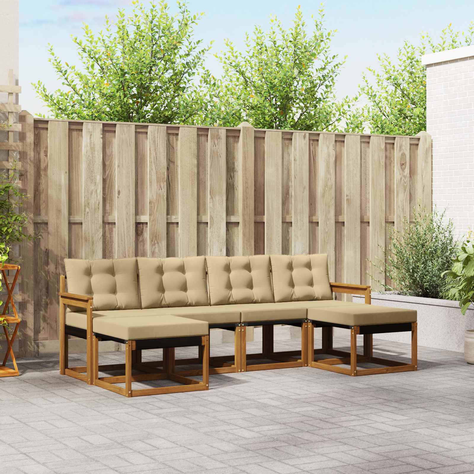 Ensemble de canapés d'extérieur 6 pcs Naturel et Beige - XIOS