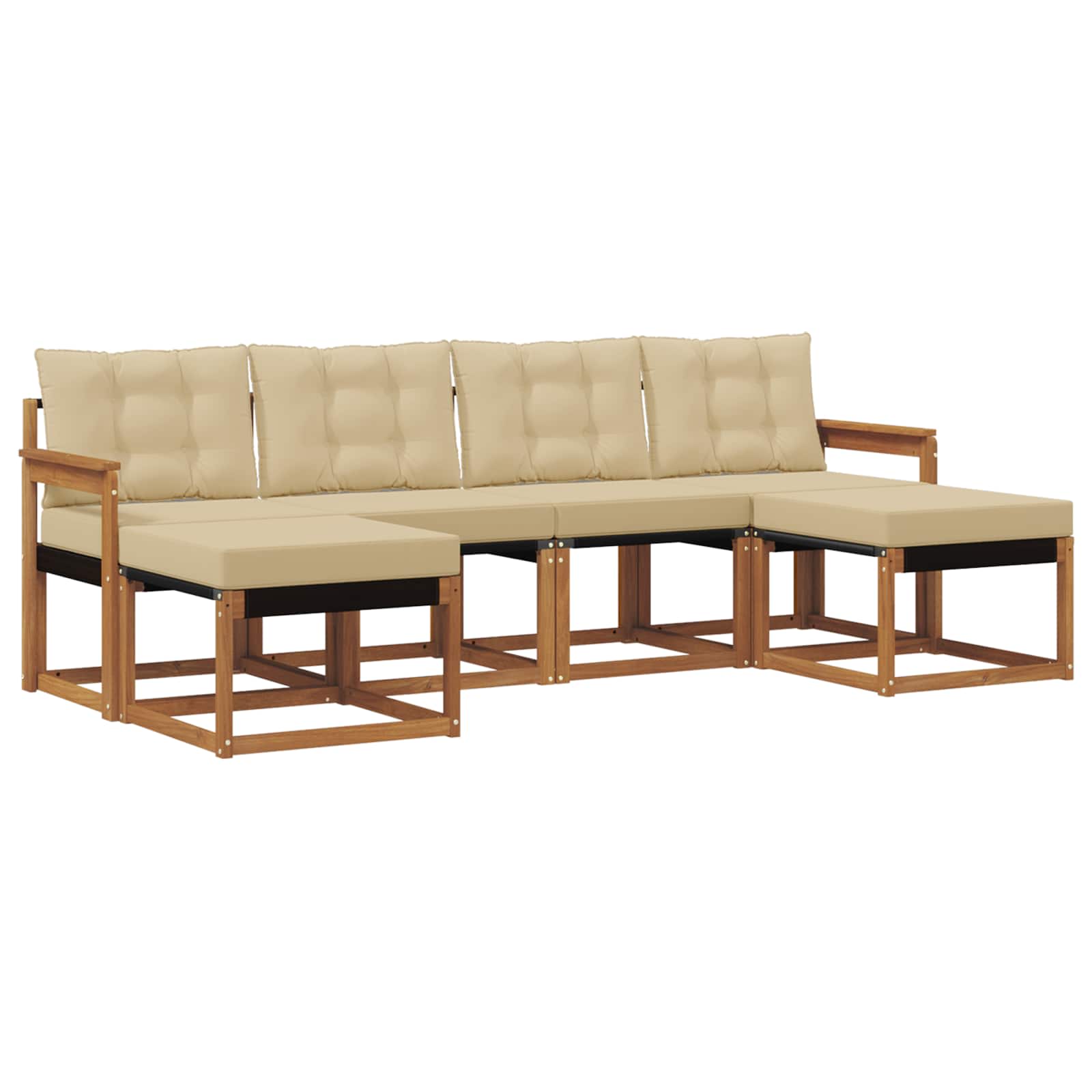 Ensemble de canapés d'extérieur 6 pcs Naturel et Beige - XIOS