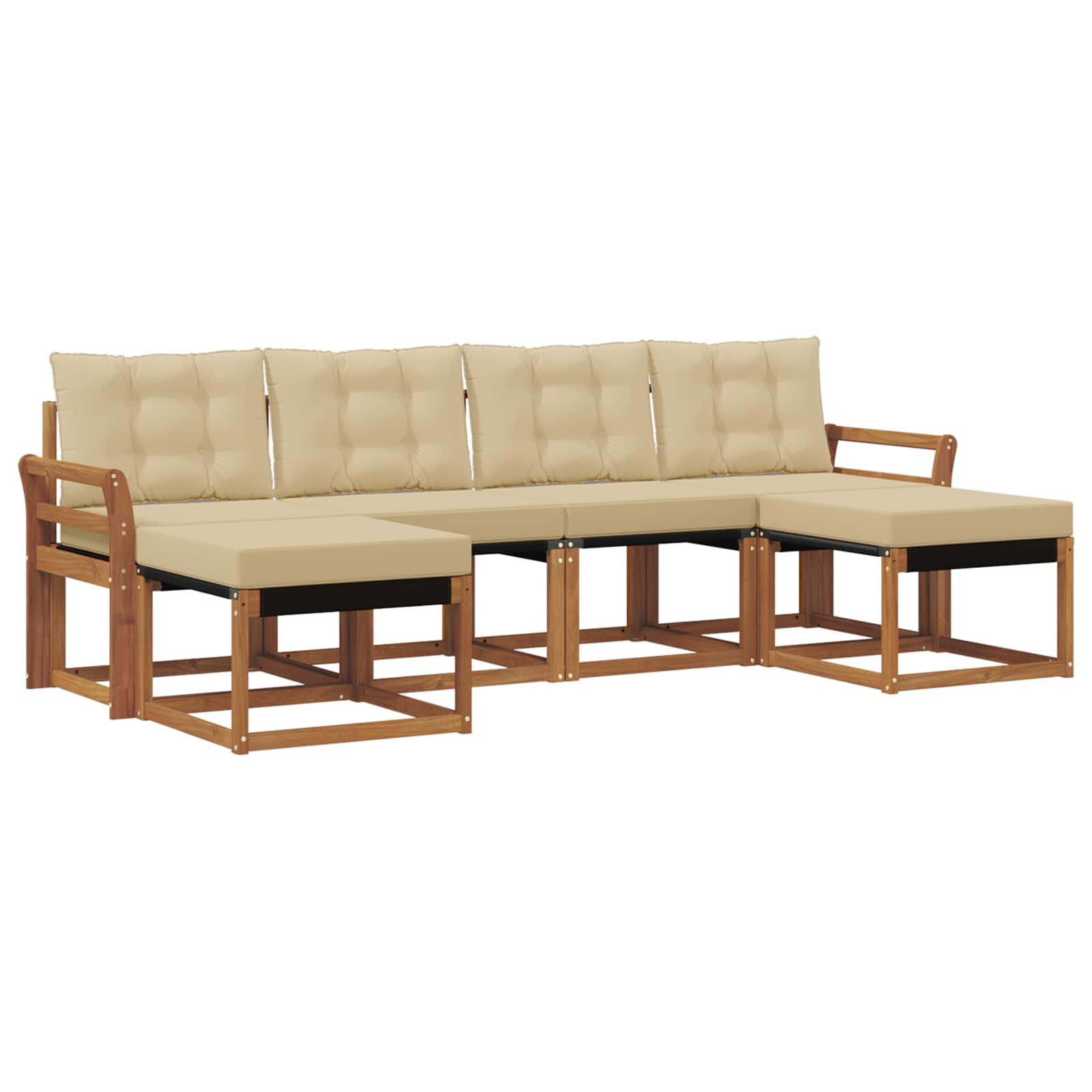 Ensemble de canapés d'extérieur 6 pcs Naturel et Beige - XIOS