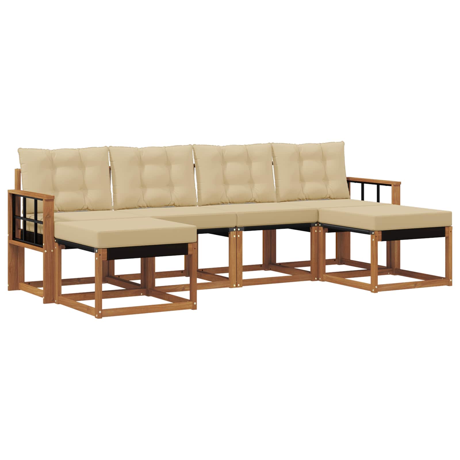 Ensemble de canapés d'extérieur 6 pcs Naturel et Beige - XIOS