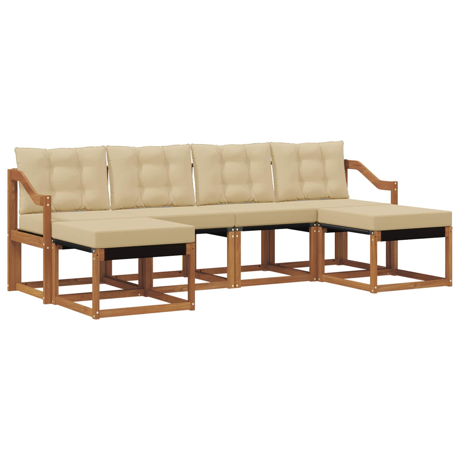 Ensemble de canapés d'extérieur 6 pcs Naturel et Beige - XIOS