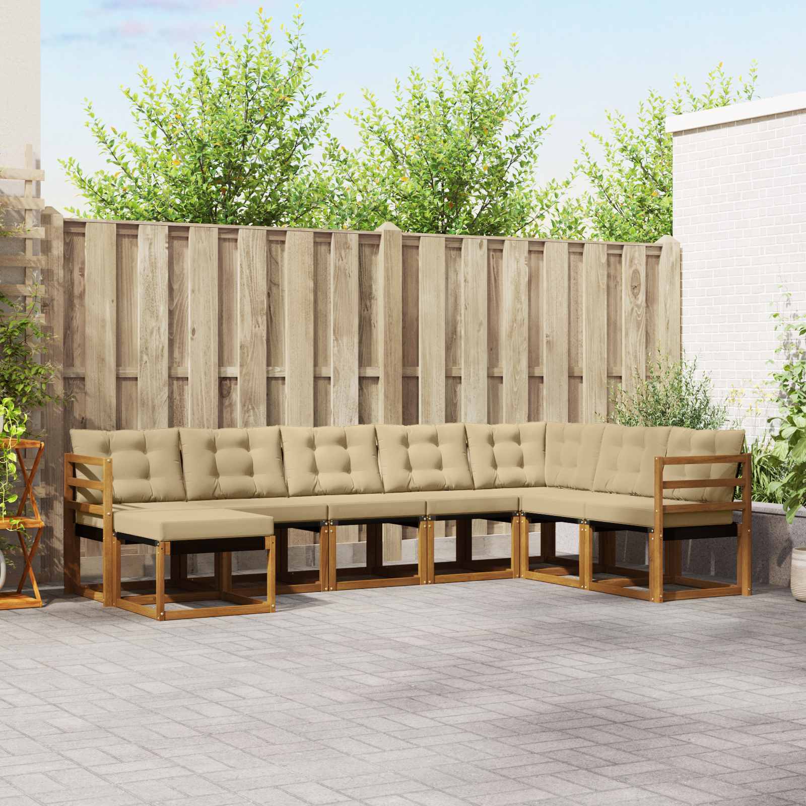 Ensemble de canapés d'extérieur 8 pcs Naturel et Beige - XIOS