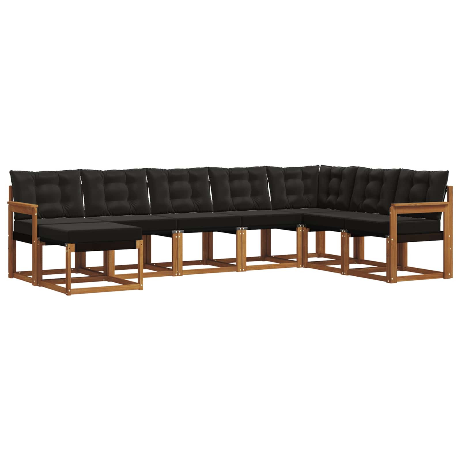 Ensemble de canapés d'extérieur 8 pcs Naturel et Noir - XIOS